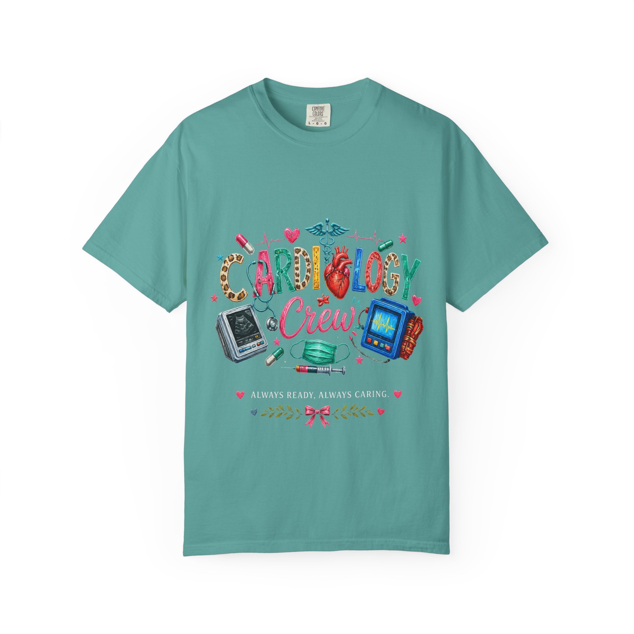 Cardiology Crew Medical Professional Illustration T-shirt | Doctor Nurse Heartbeat Tee - Image 8