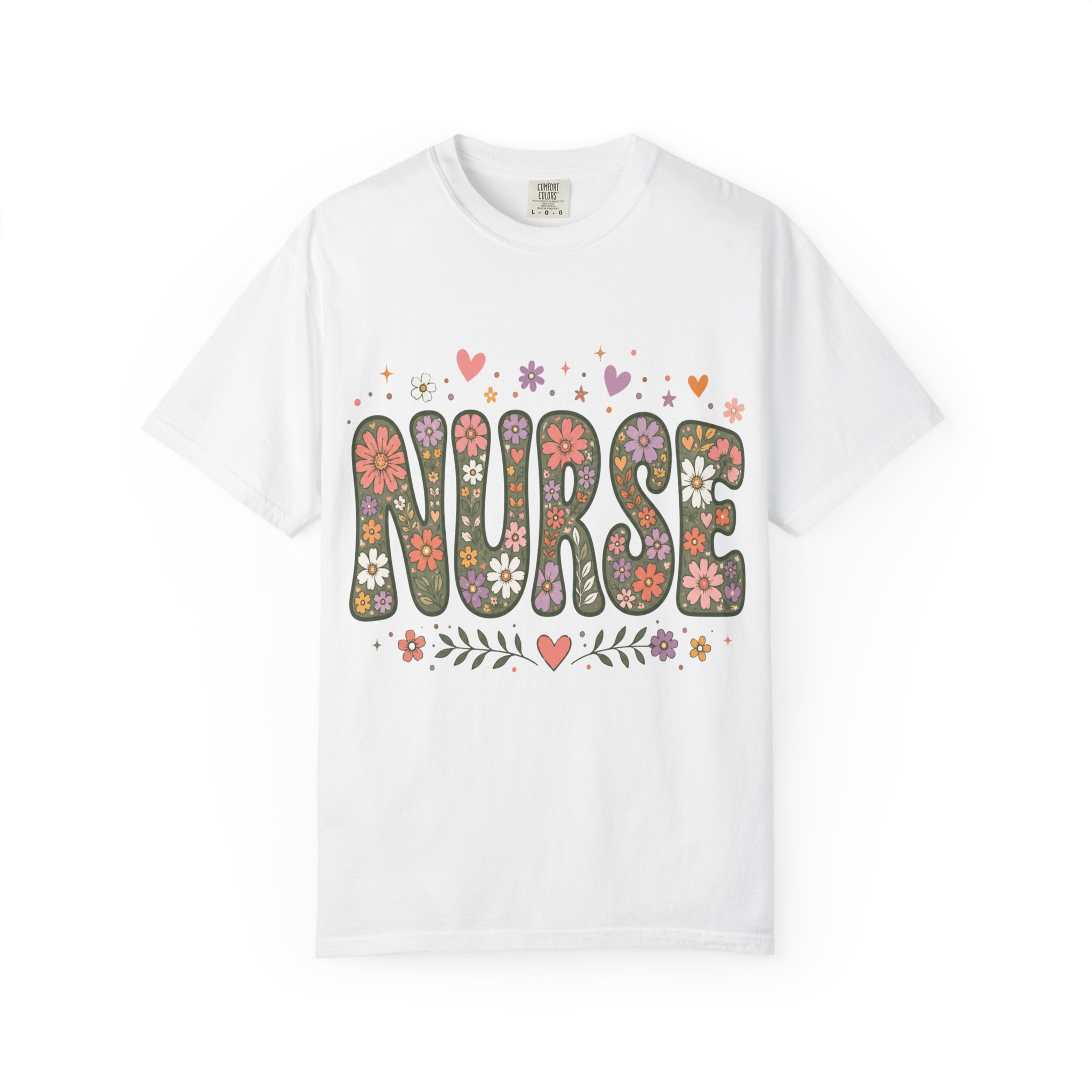 Floral Nurse T-Shirt - Nurse Graduation Gift and RN Appreciation Tee - Image 2