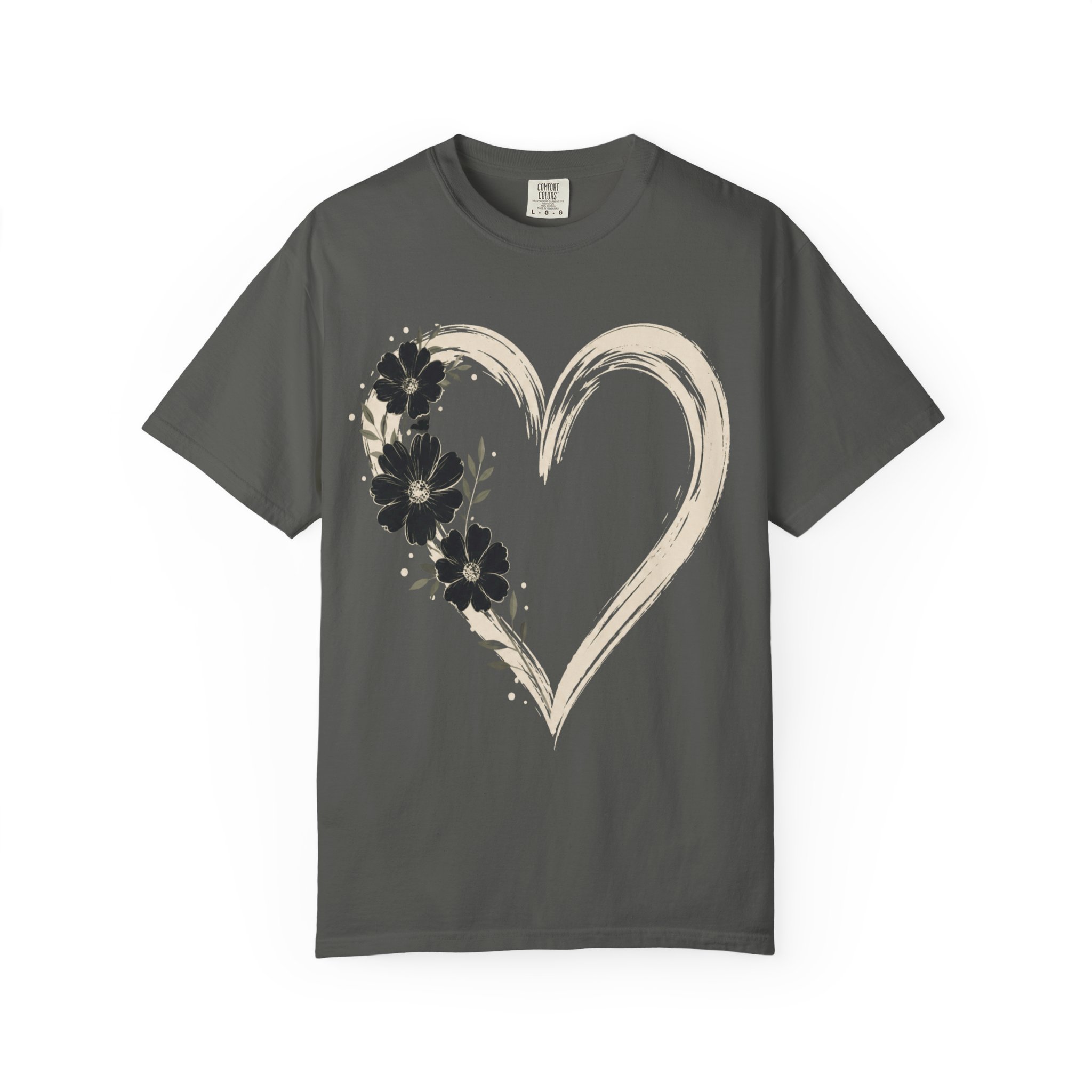 Botanical Heart Floral T-Shirt — Hand-Drawn Flower Heart Design - Image 8