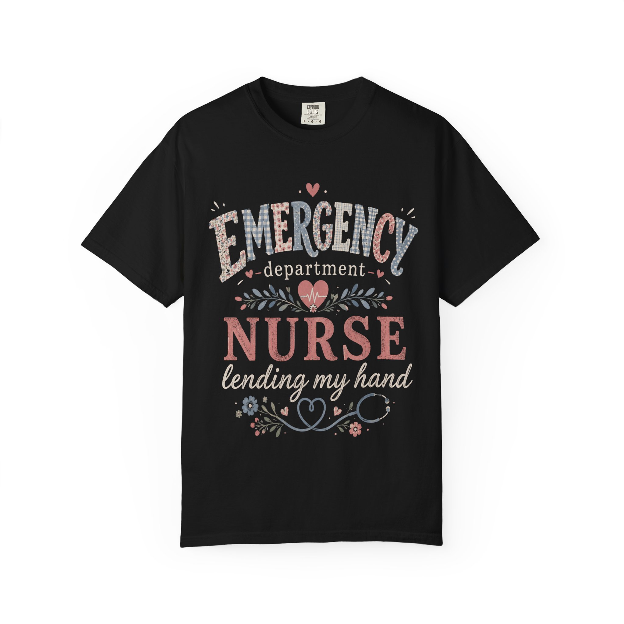 Emergency Department Nurse Shirt - Botanical Floral ER Comfort Colors Graphic Tee - Image 11