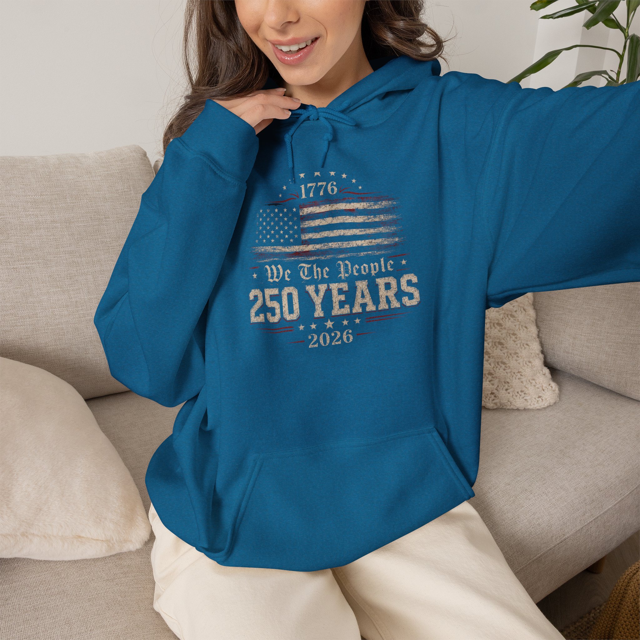 250 Years American Flag Hoodie – Vintage Independence Day Patriotic Sweatshirt - Image 22