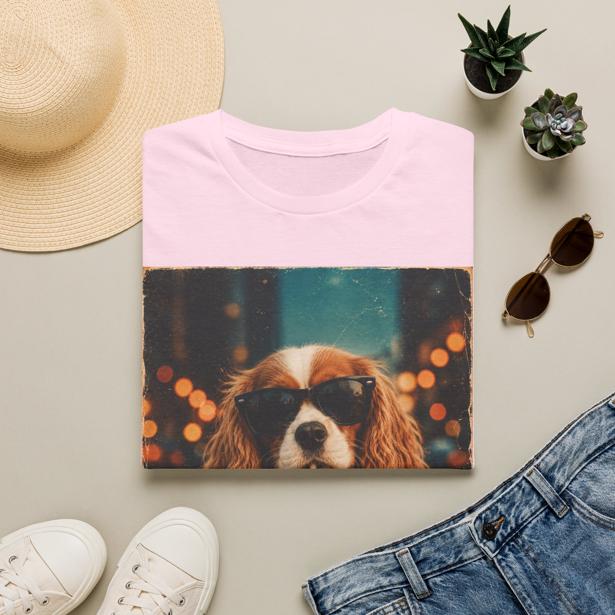 King Charles Spaniel Shirt | Cute Pup Sipping a Straw Graphic Tee - Image 29