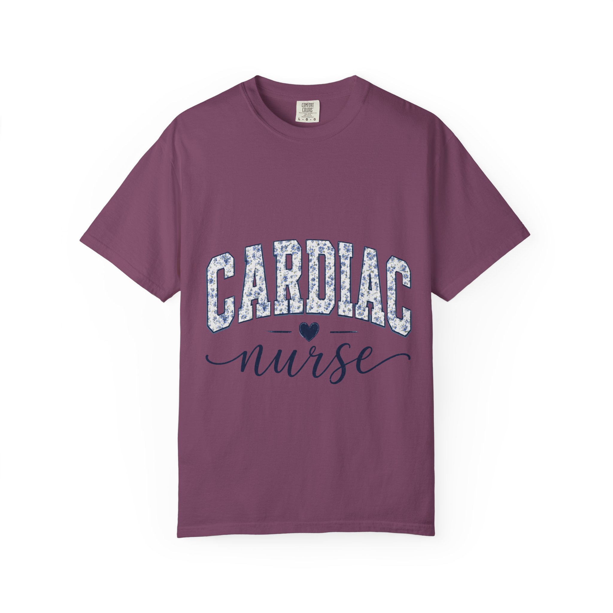 Cardiac Nurse Shirt - Bold Floral Block Letter Comfort Colors Medical Graphic Tee - Image 15