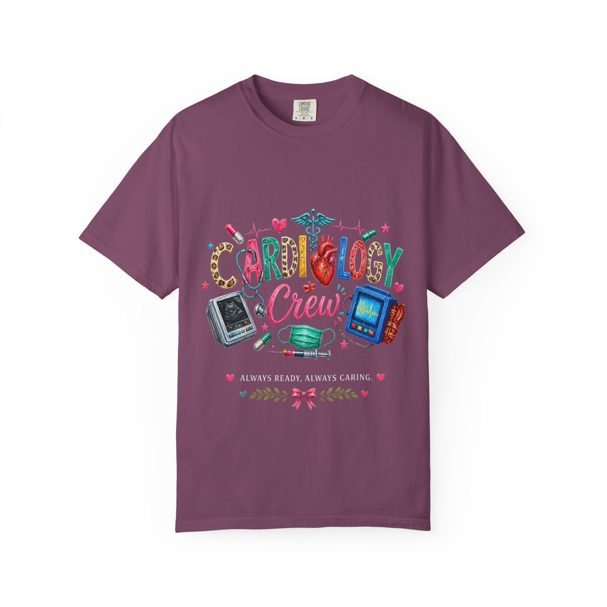 Cardiology Crew Medical Professional Illustration T-shirt | Doctor Nurse Heartbeat Tee - Image 16