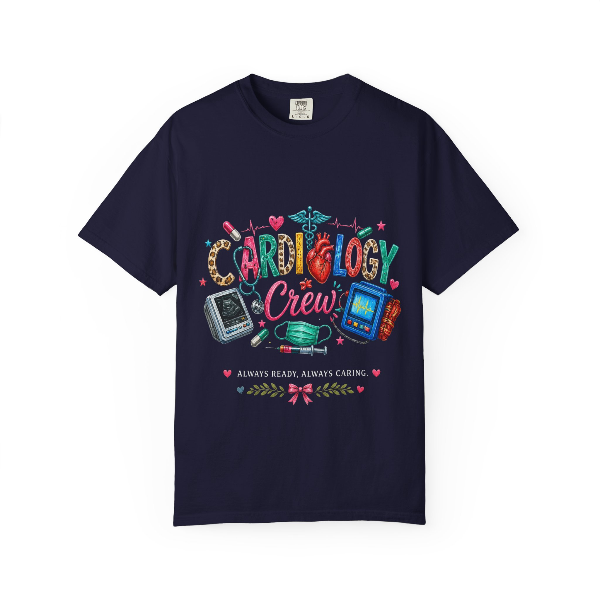 Cardiology Crew Medical Professional Illustration T-shirt | Doctor Nurse Heartbeat Tee - Image 11