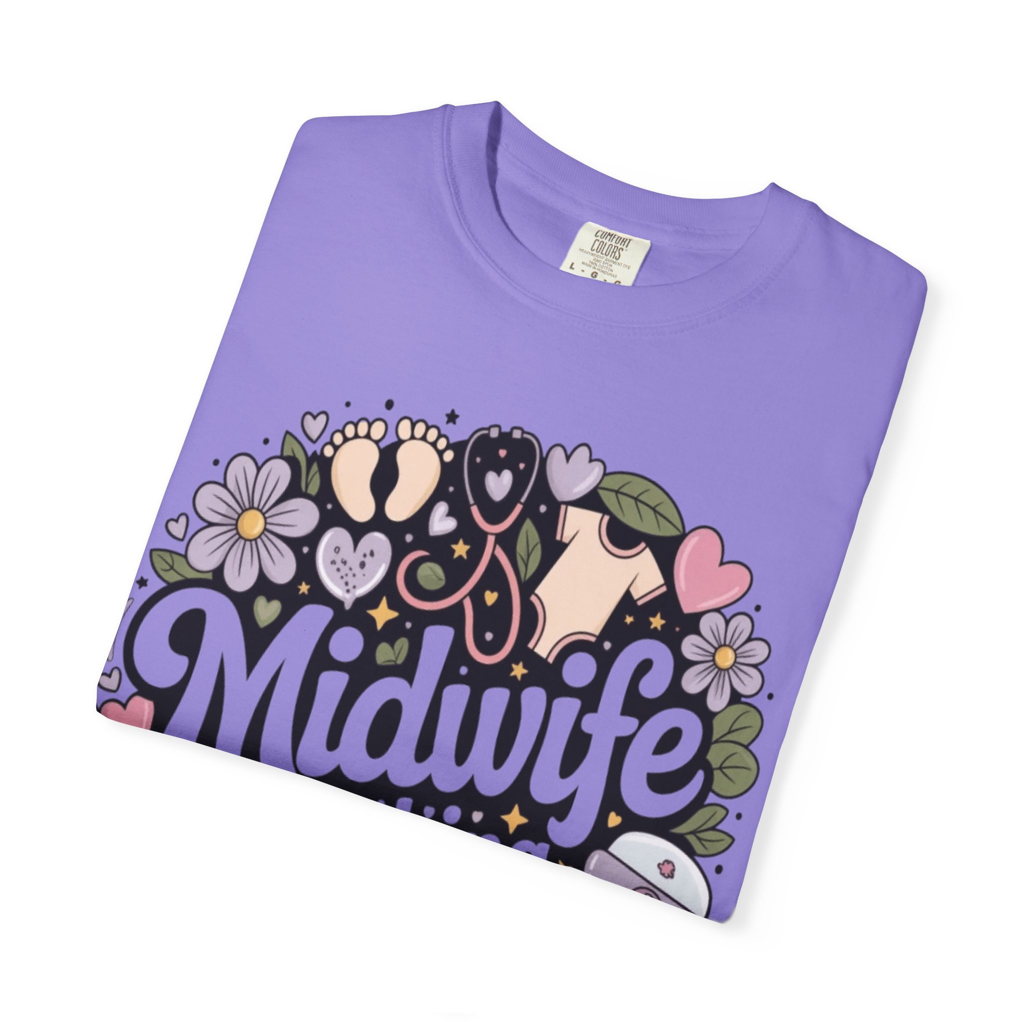 Midwife Catching Dreams T-Shirt — Floral Nurse Midwifery Tee - Image 20