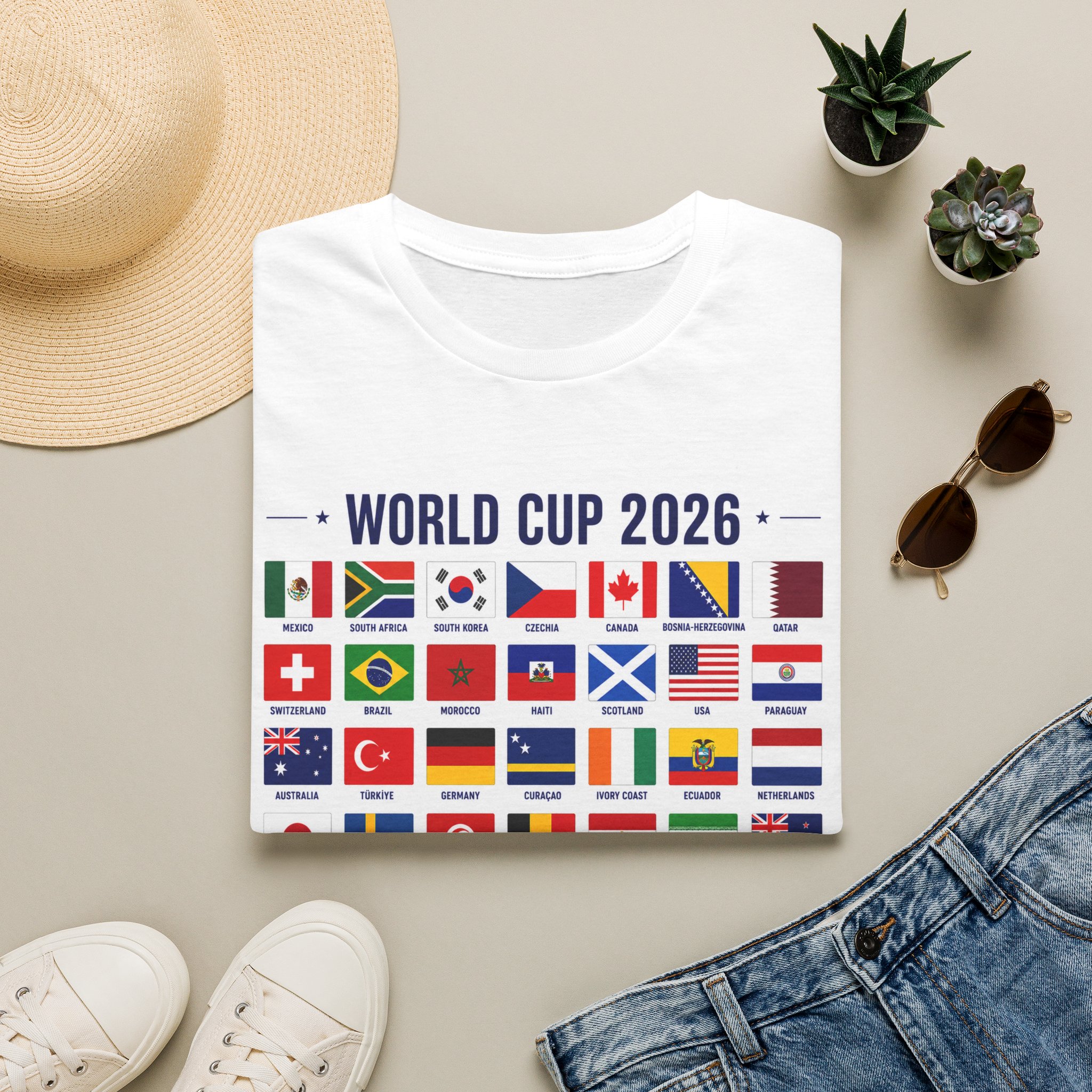 World Cup 2026 National Flags T-Shirt - Soccer Tournament Fan Tee