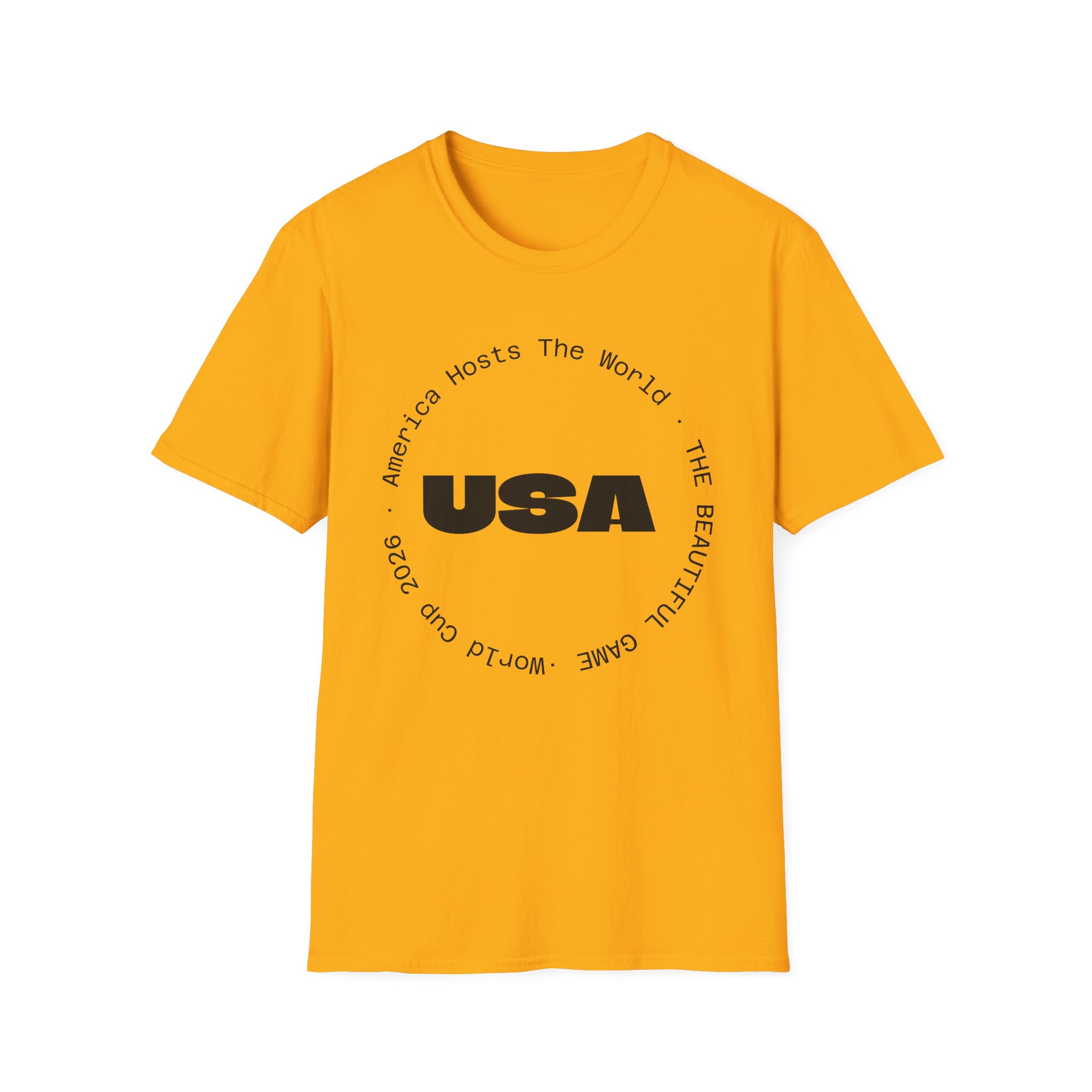 USA Graphic T‑Shirt — 'America Hosts The World' Circular Text Patriotic Tee - Image 12