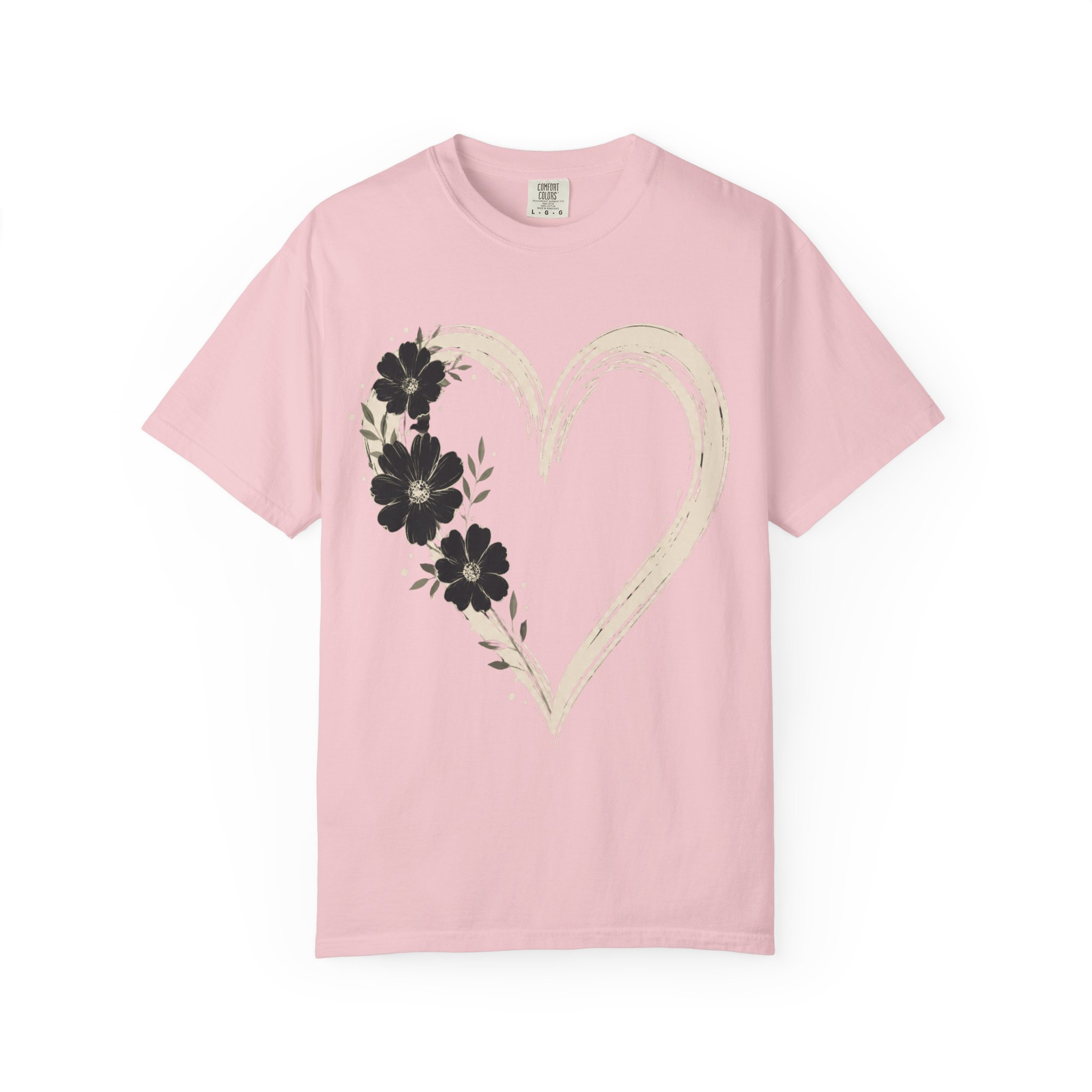 Botanical Heart Floral T-Shirt — Hand-Drawn Flower Heart Design - Image 15