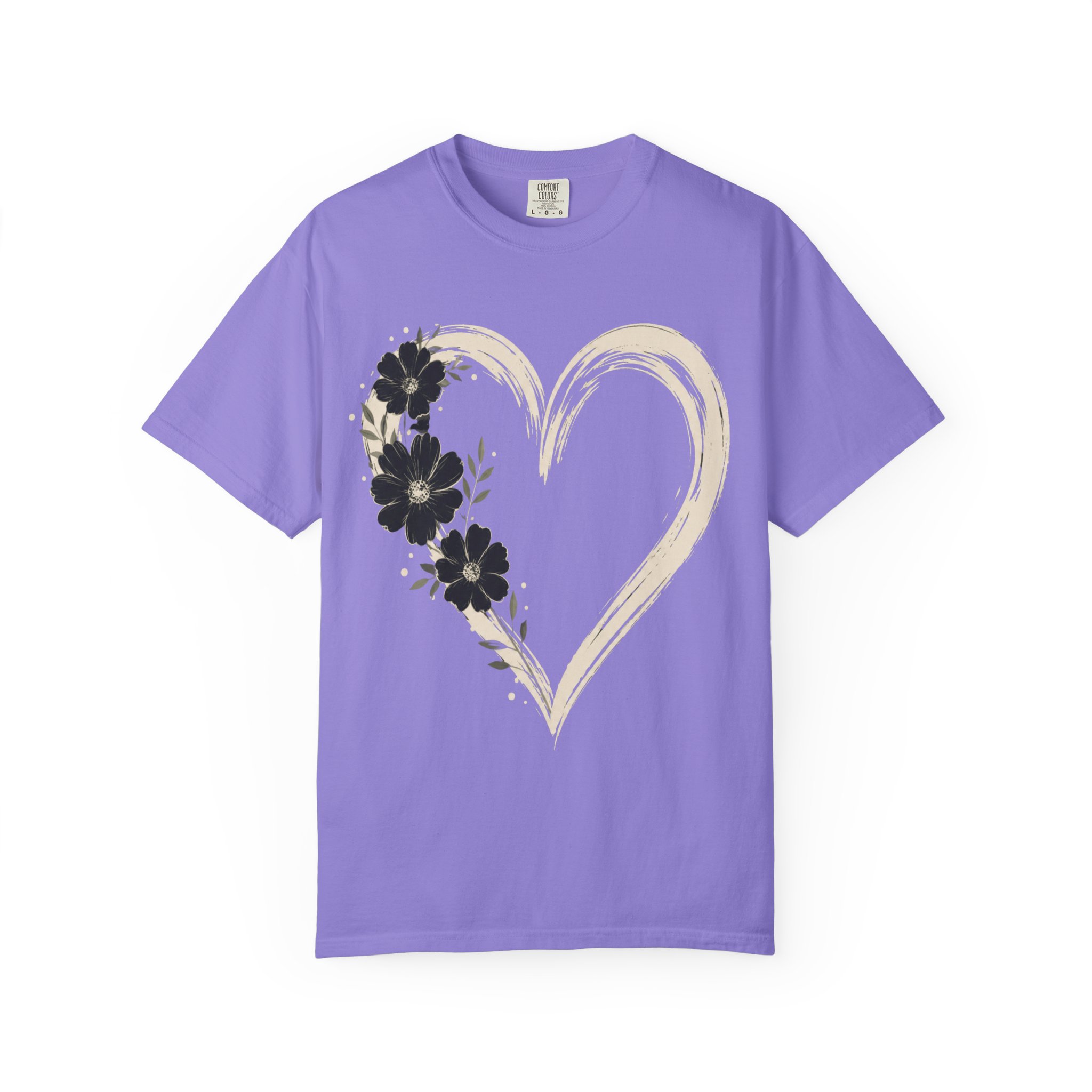 Botanical Heart Floral T-Shirt — Hand-Drawn Flower Heart Design - Image 12