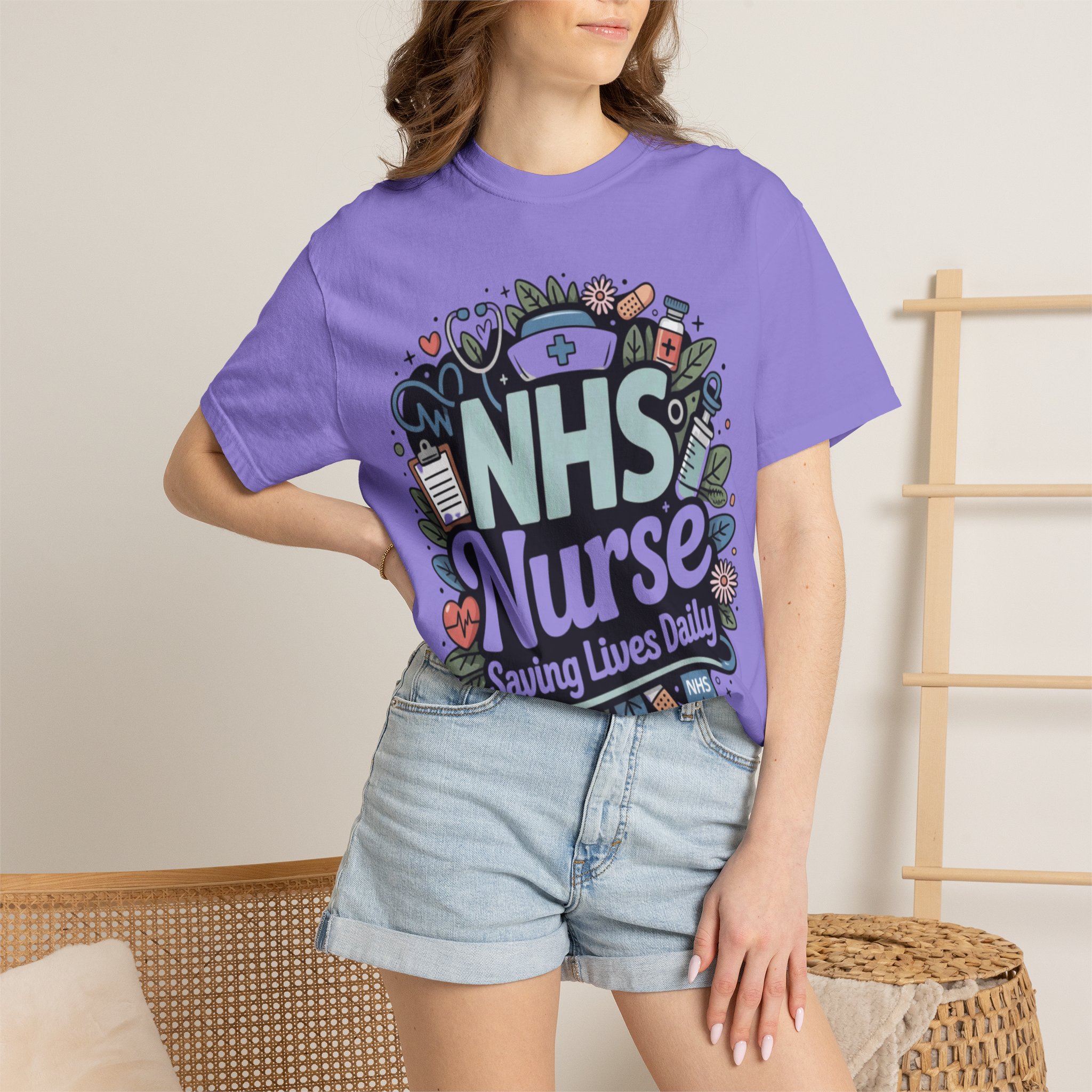 NHS Nurse "Saving Lives Daily" T-Shirt - Image 12