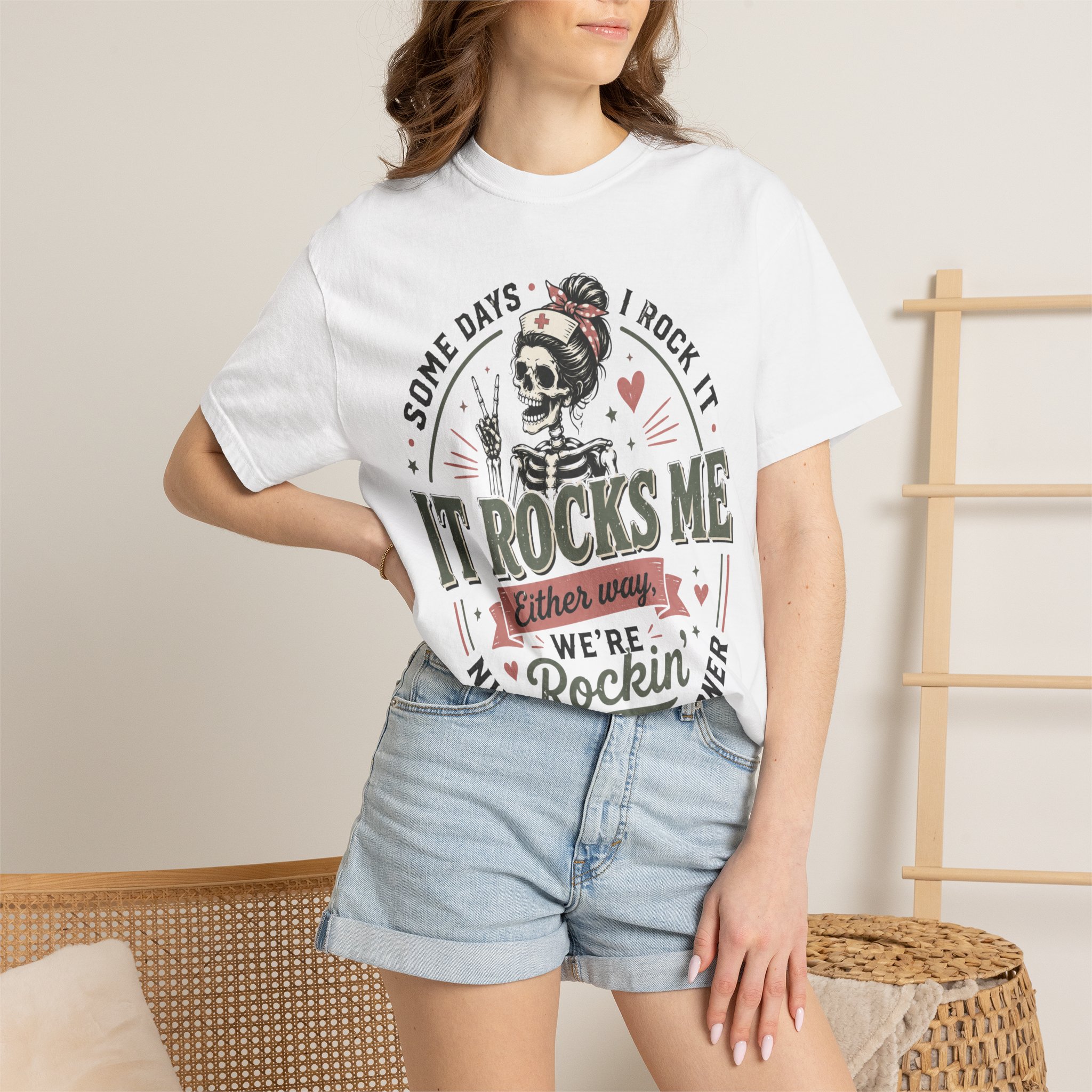 Some Days I Rock It Nurse Practitioner Shirt, Funny NP T-Shirt, Nurse Practitioner Gift, Skeleton Nurse Tee, Healthcare Worker Graphic Shirt - Image 5