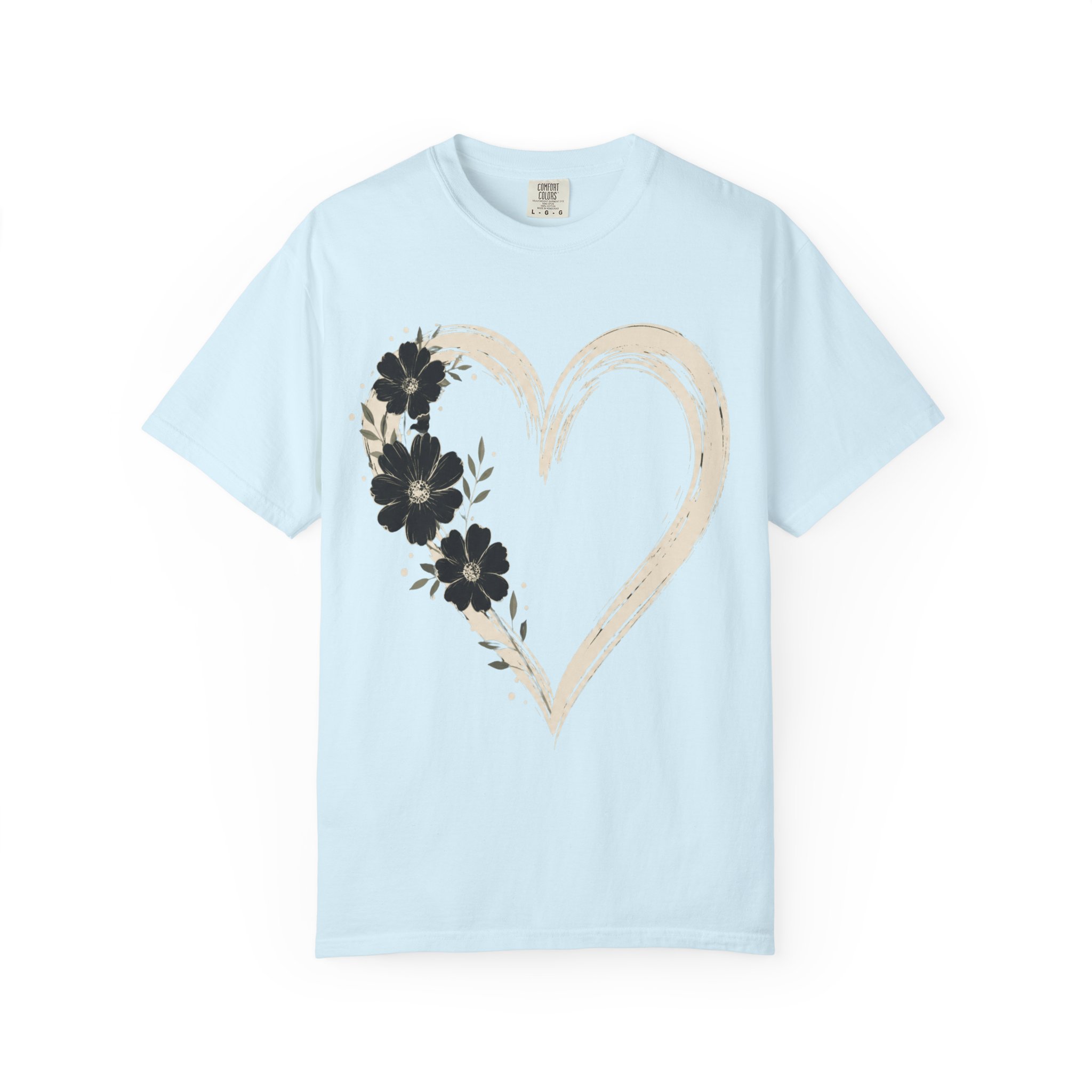 Botanical Heart Floral T-Shirt — Hand-Drawn Flower Heart Design - Image 11