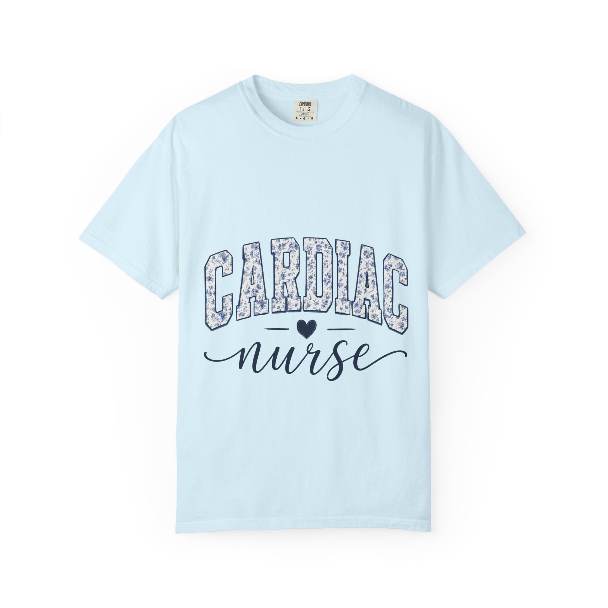 Cardiac Nurse Shirt - Bold Floral Block Letter Comfort Colors Medical Graphic Tee - Image 11