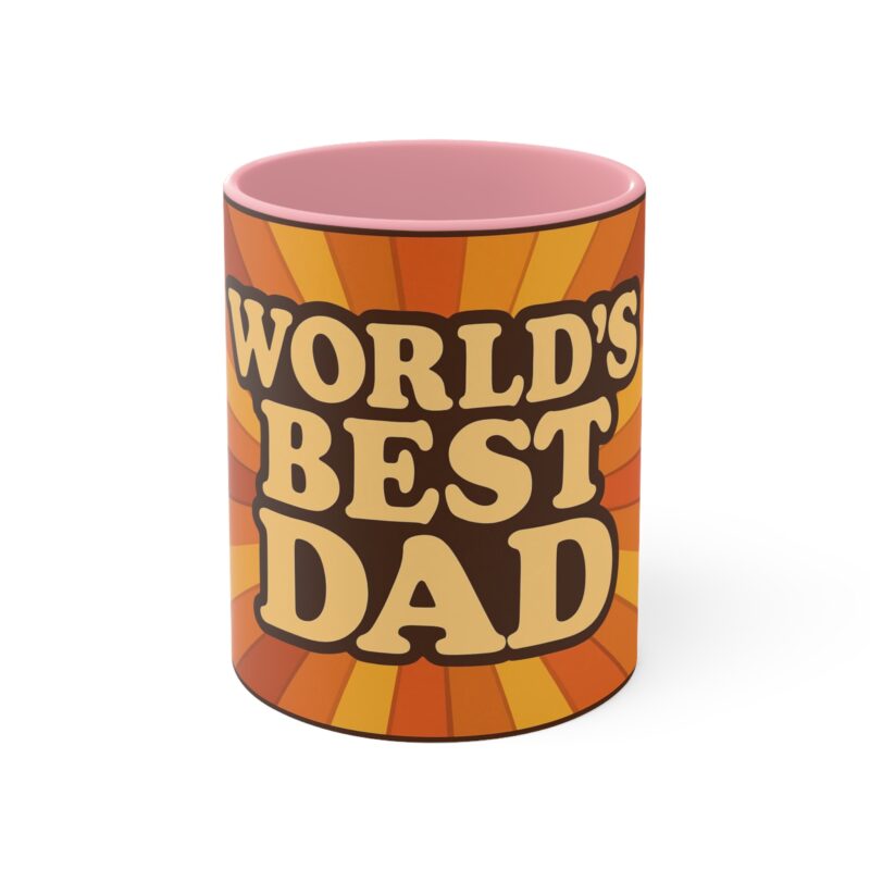 World's Best Dad Accent Mug – Retro Sunburst Father's Day Coffee Cup