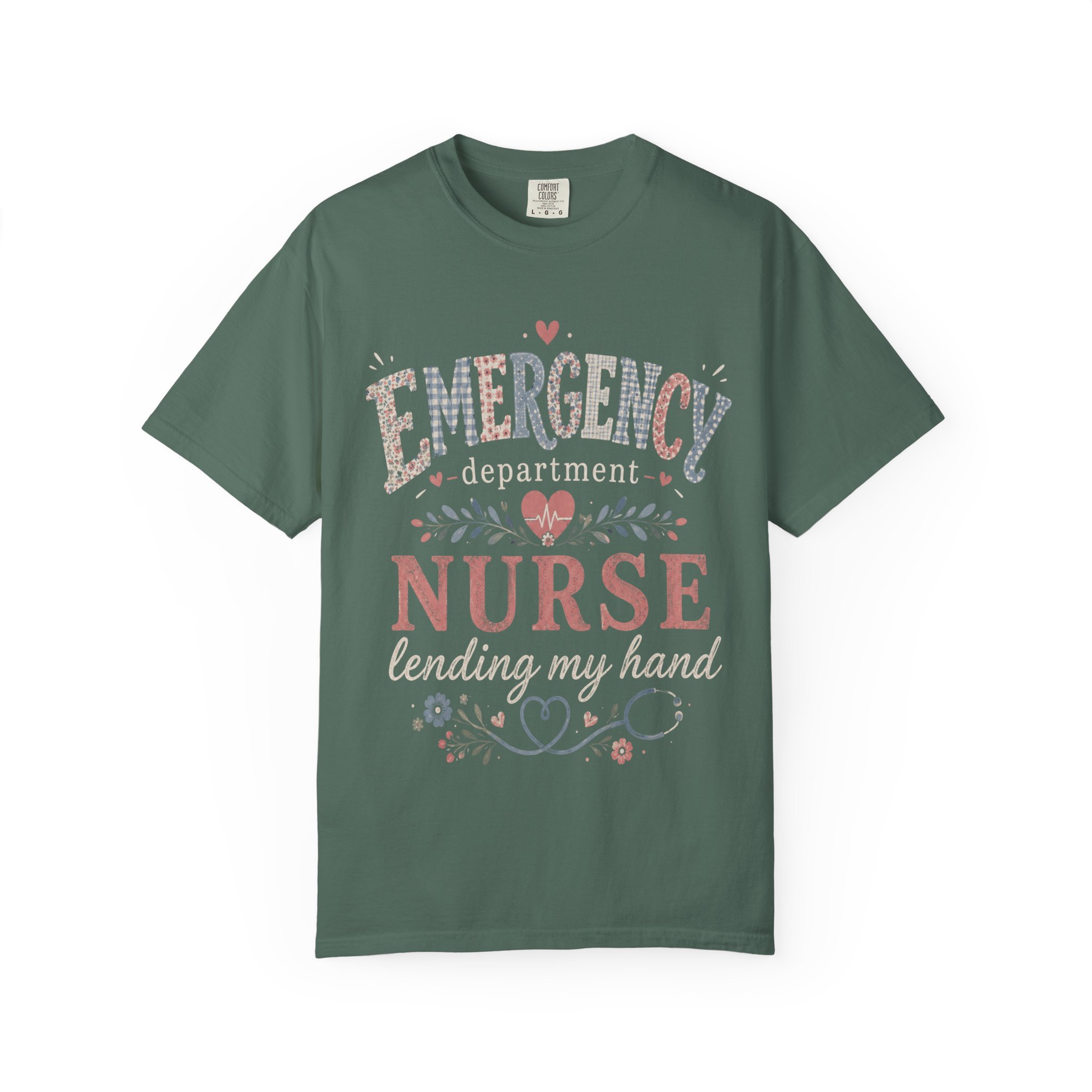 Emergency Department Nurse Shirt - Botanical Floral ER Comfort Colors Graphic Tee - Image 7