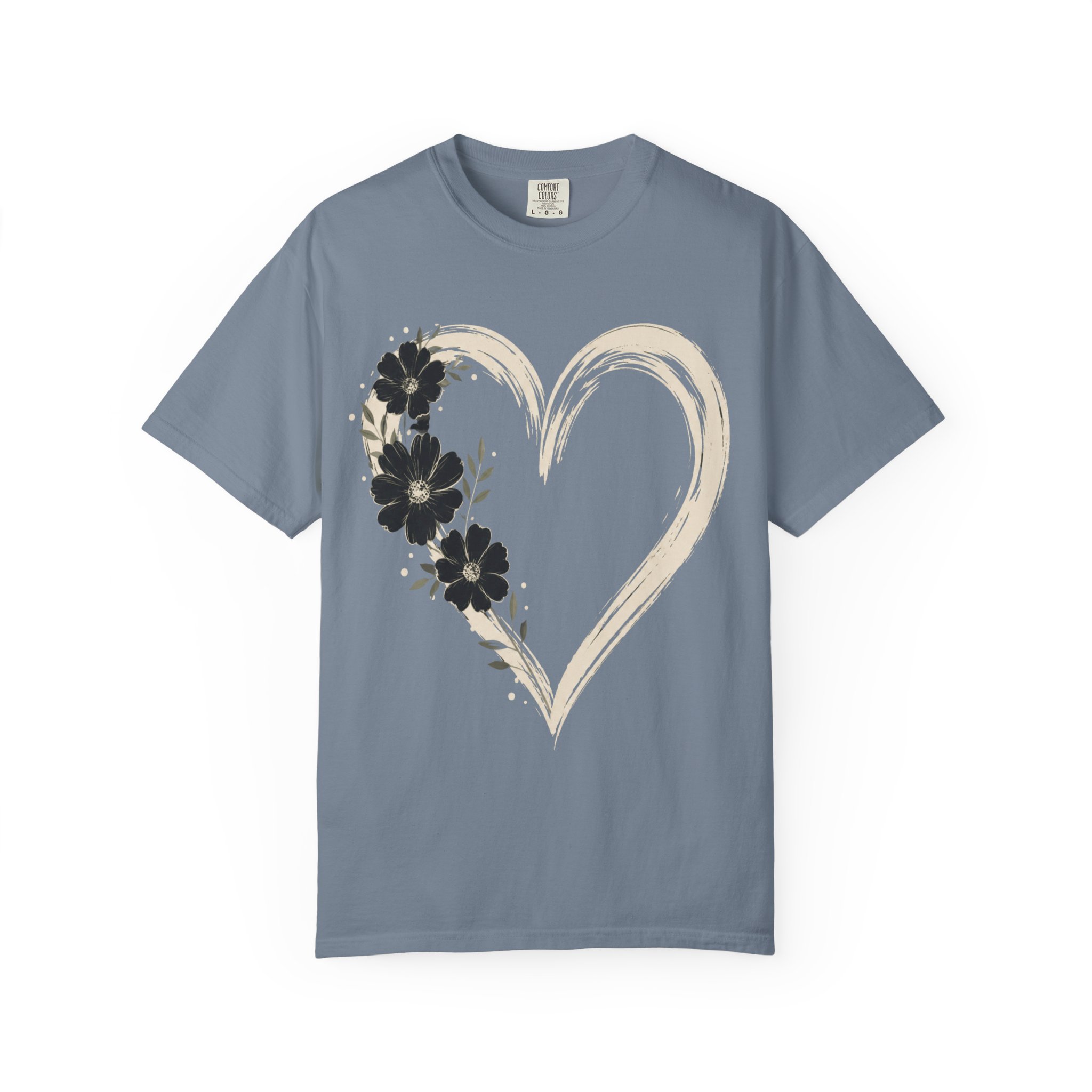 Botanical Heart Floral T-Shirt — Hand-Drawn Flower Heart Design - Image 10