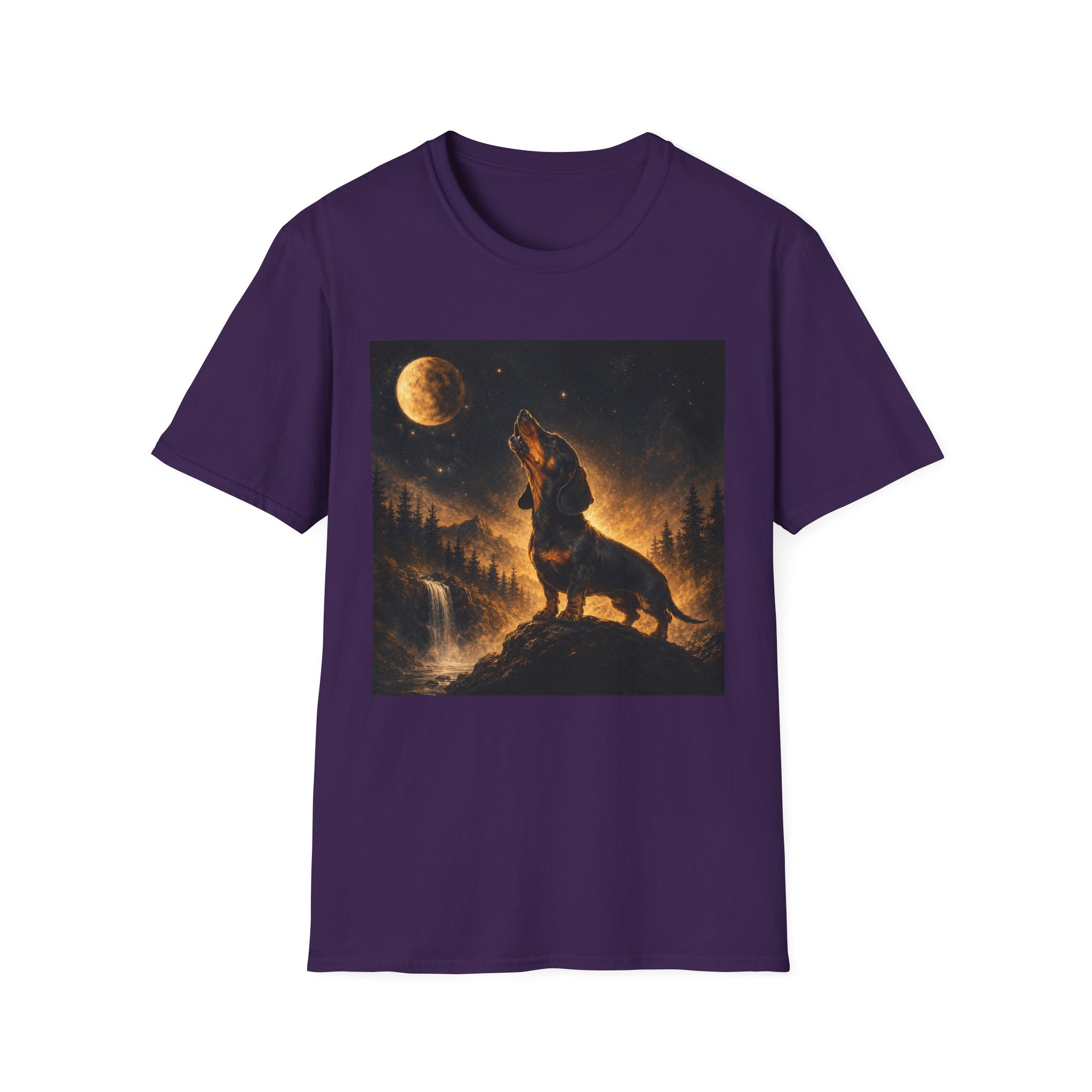 Dachshund Howling At The Moon Shirt, Dachshund Moonlight Tee, Wiener Dog Shirt, Doxie Lover Gift, Dachshund Art Shirt, Long Haired Dachshund Tee, Dog Lover Gift, Fantasy Dog Shirt, Moonlit Dachshund,... - Image 10