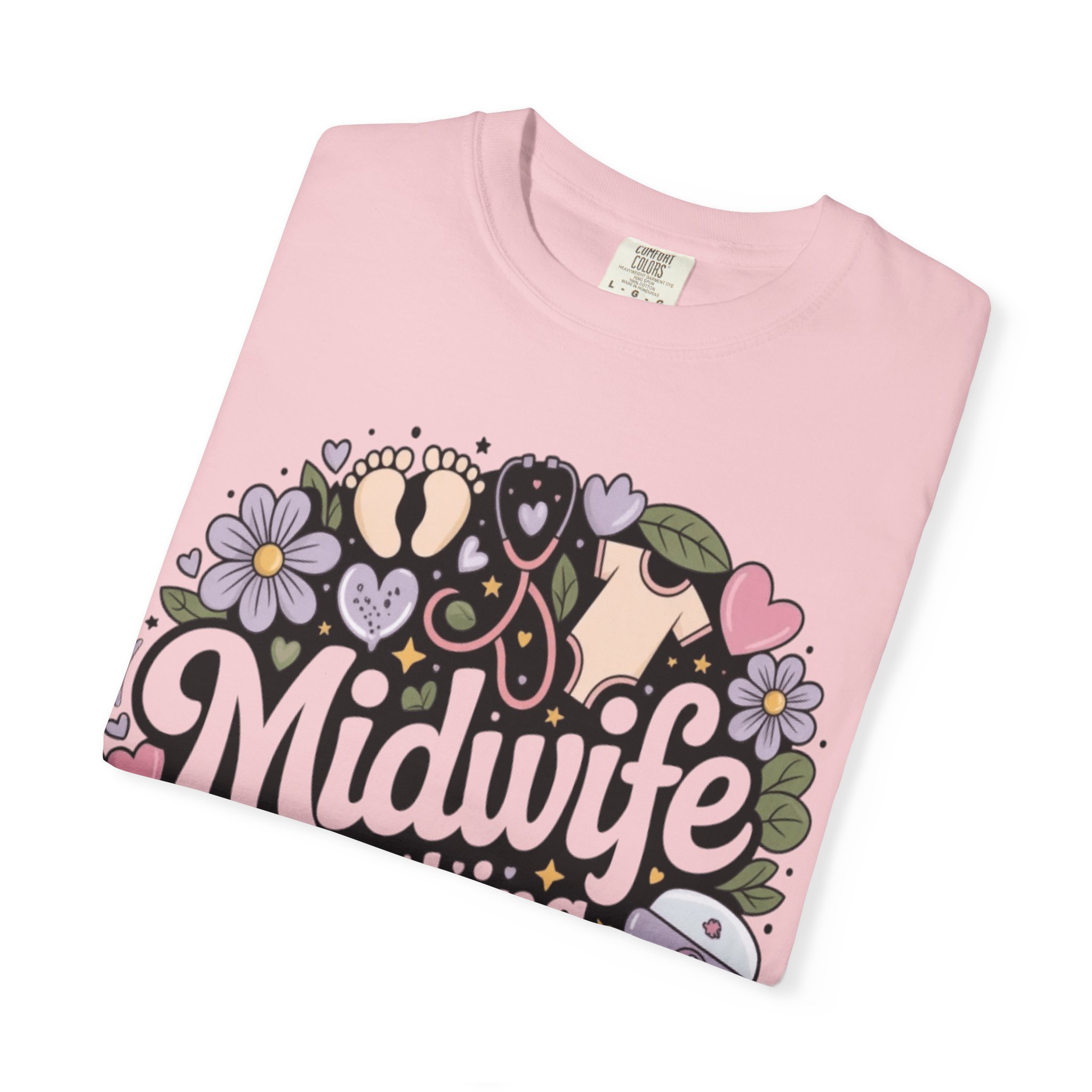 Midwife Catching Dreams T-Shirt — Floral Nurse Midwifery Tee - Image 26