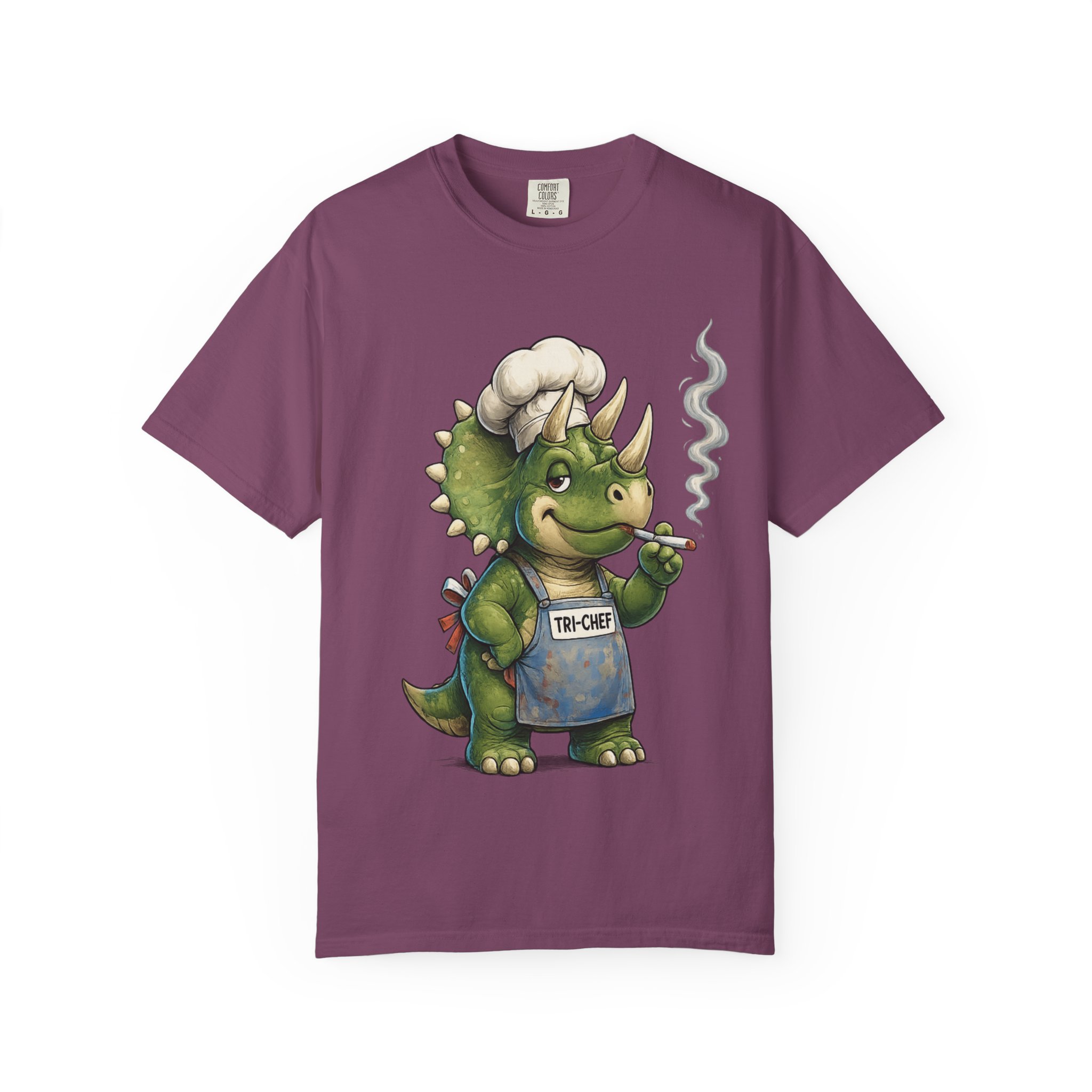 Tri Chef Shirt, Triceratops Chef Tee, Funny Dinosaur Chef Shirt, Funny Triceratops Comfort Colors 1717 T-Shirt - Image 20