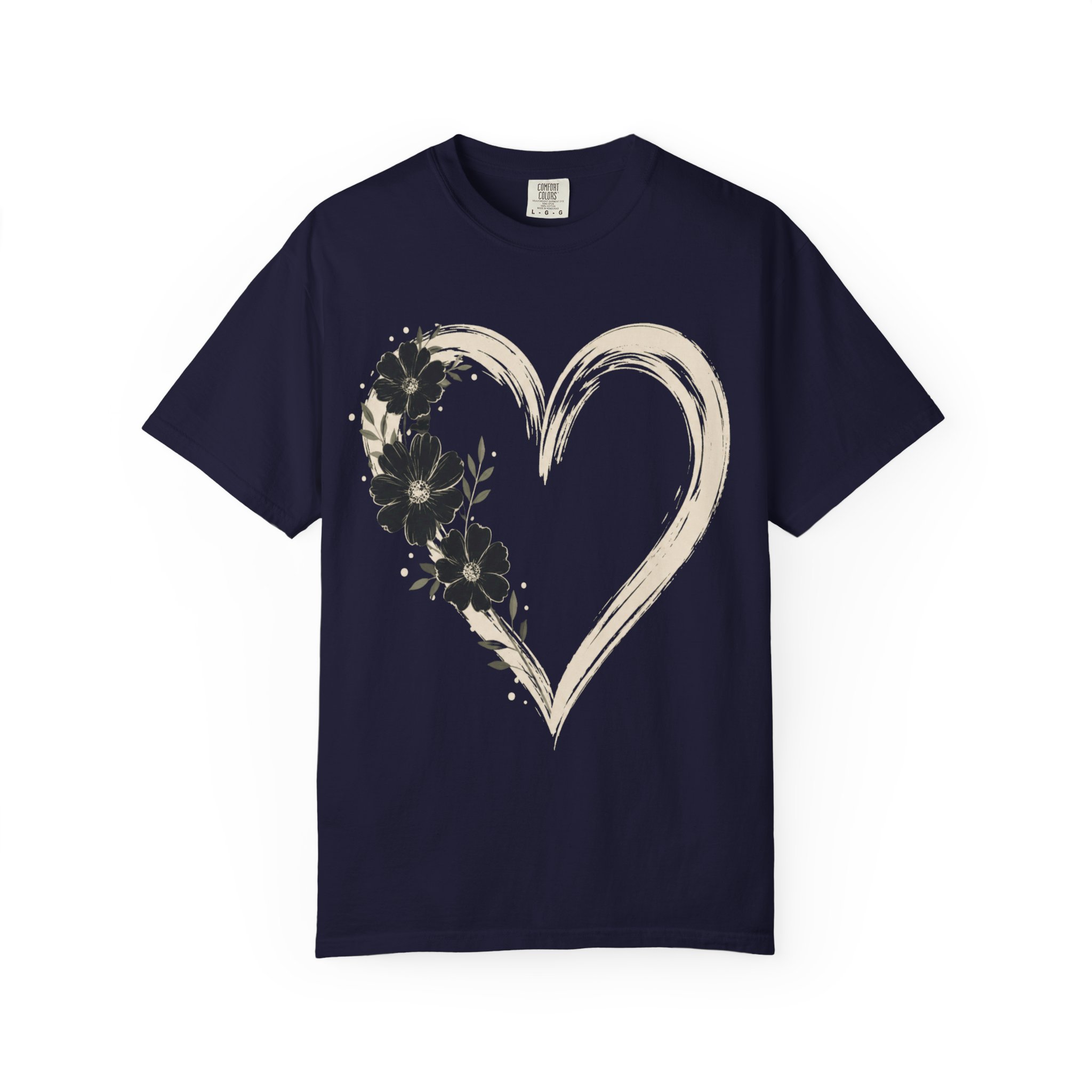 Botanical Heart Floral T-Shirt — Hand-Drawn Flower Heart Design - Image 17