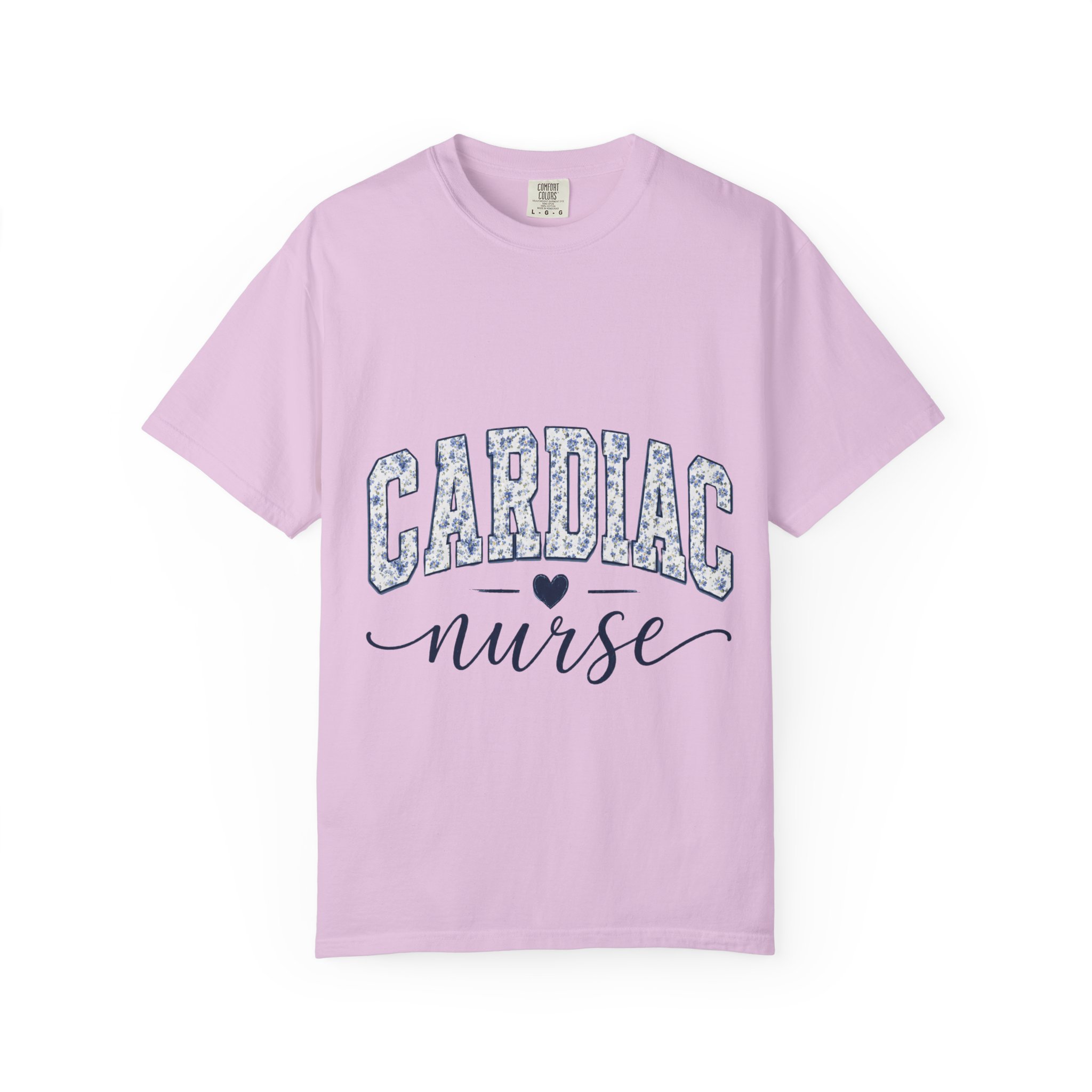 Cardiac Nurse Shirt - Bold Floral Block Letter Comfort Colors Medical Graphic Tee - Image 13