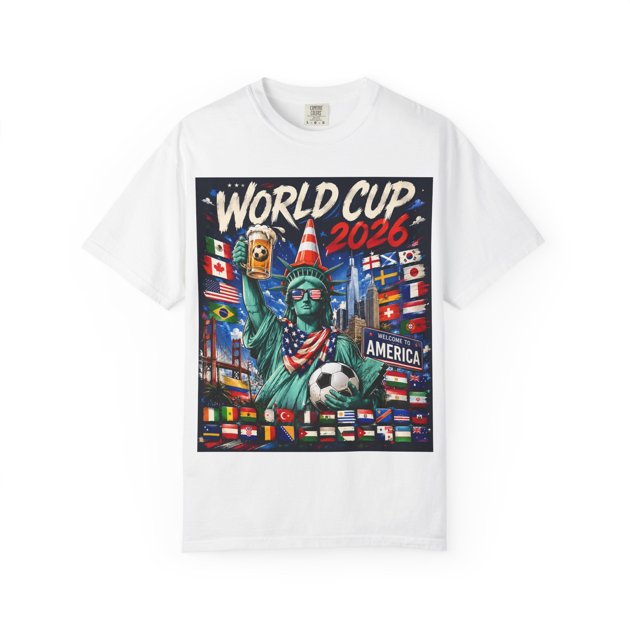 World Cup 2026 T-Shirt - Statue of Liberty Soccer Fan Tee