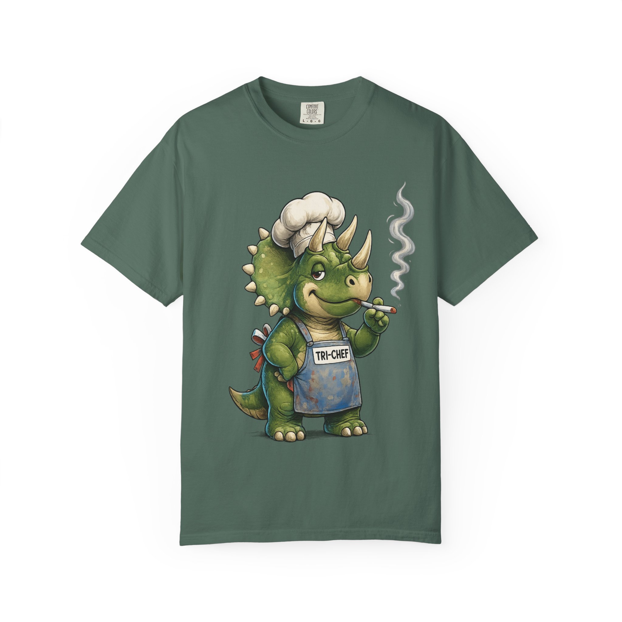 Tri Chef Shirt, Triceratops Chef Tee, Funny Dinosaur Chef Shirt, Funny Triceratops Comfort Colors 1717 T-Shirt - Image 10