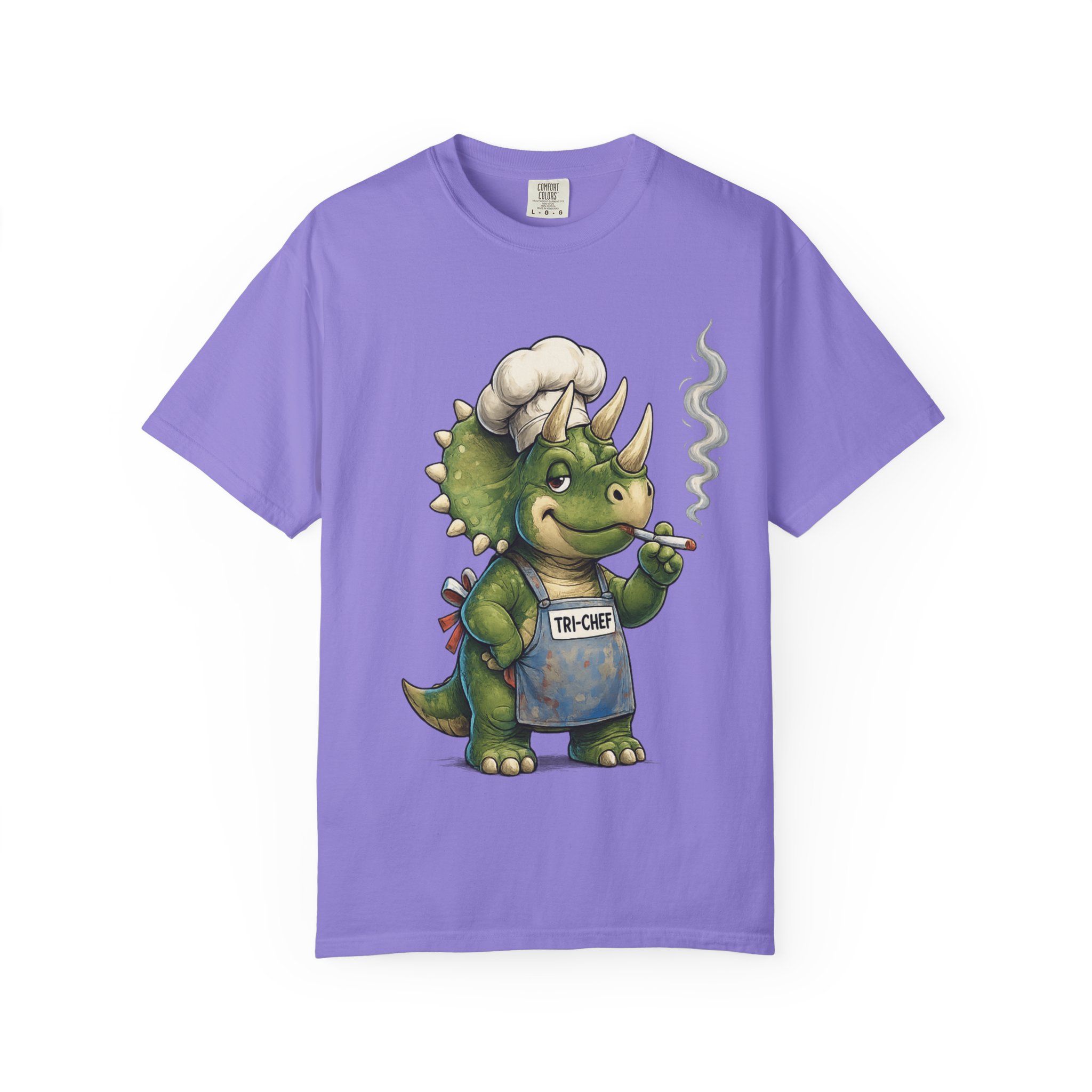 Tri Chef Shirt, Triceratops Chef Tee, Funny Dinosaur Chef Shirt, Funny Triceratops Comfort Colors 1717 T-Shirt - Image 17