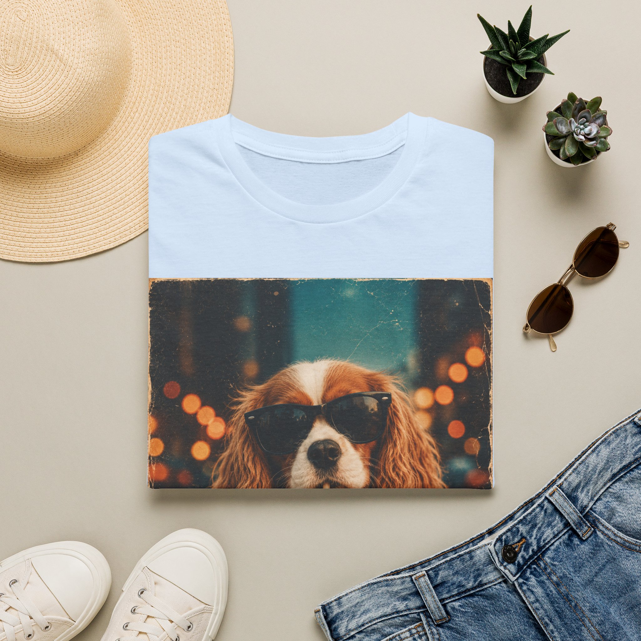 King Charles Spaniel Shirt | Cute Pup Sipping a Straw Graphic Tee - Image 17