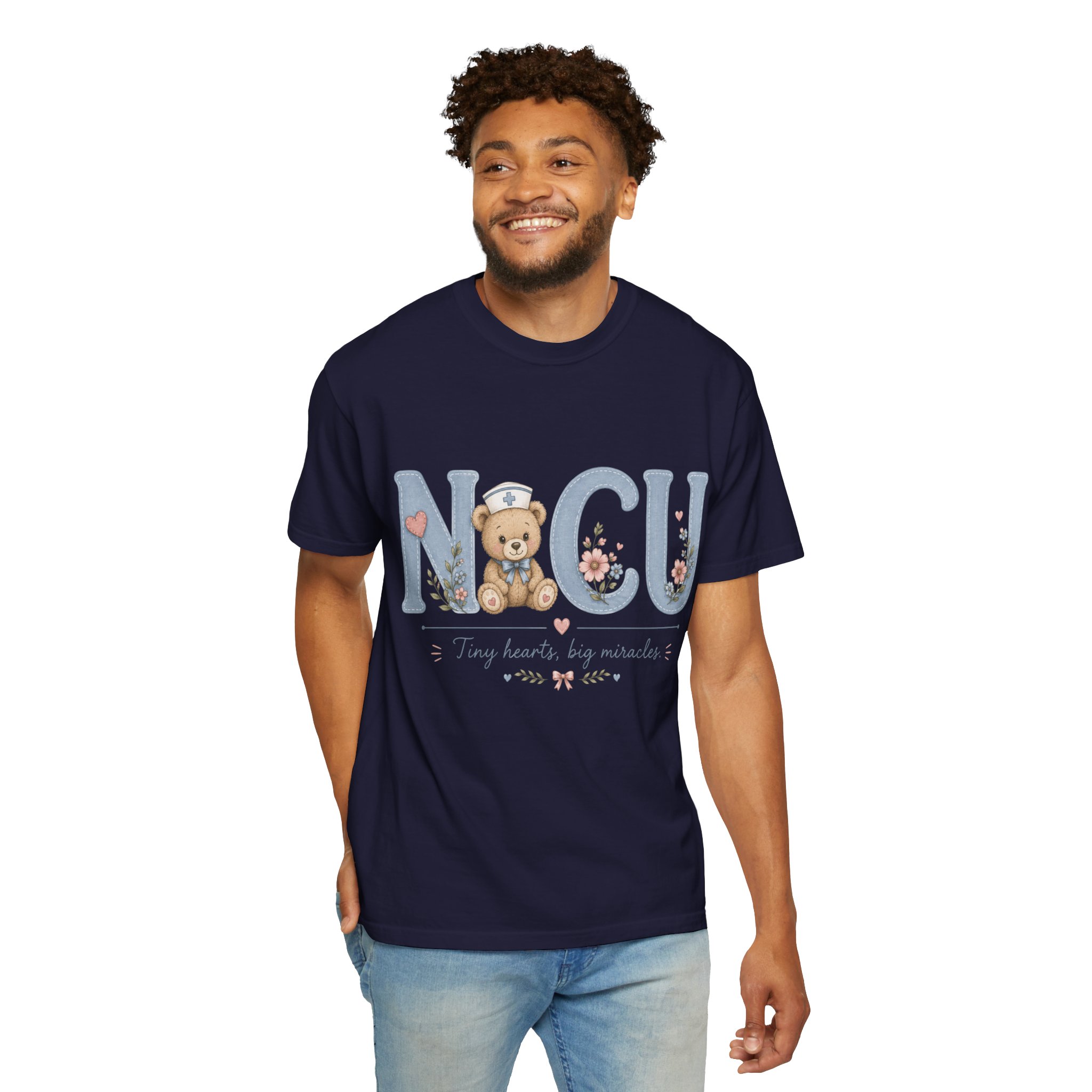 NICU Nurse Shirt Comfort Colors 1717 | Tiny Hearts Big Miracles Teddy Bear Tee | Neonatal Care Unit Gift | Hospital RN Graphic Apparel - Image 14