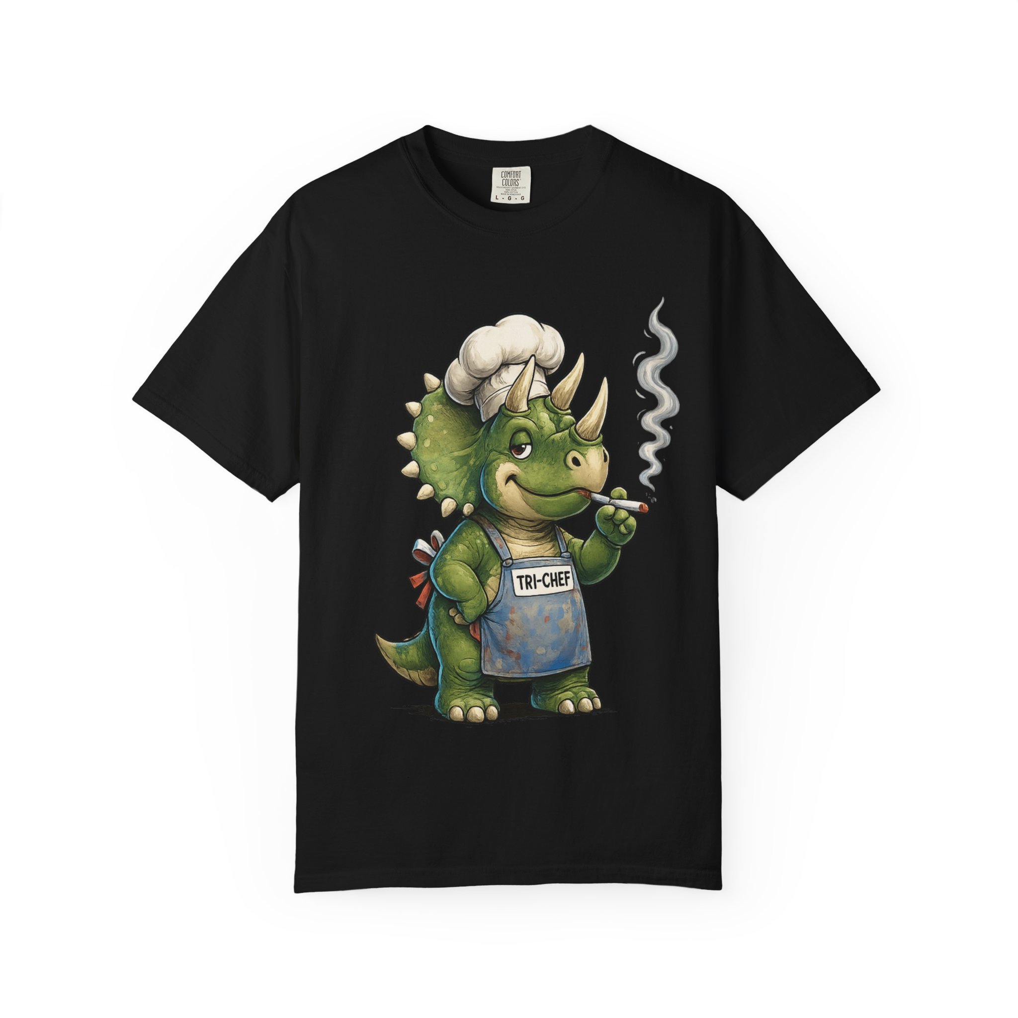 Tri Chef Shirt, Triceratops Chef Tee, Funny Dinosaur Chef Shirt, Funny Triceratops Comfort Colors 1717 T-Shirt - Image 16