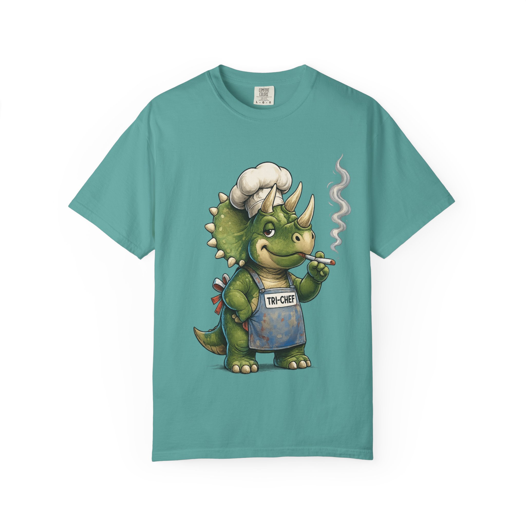 Tri Chef Shirt, Triceratops Chef Tee, Funny Dinosaur Chef Shirt, Funny Triceratops Comfort Colors 1717 T-Shirt - Image 11
