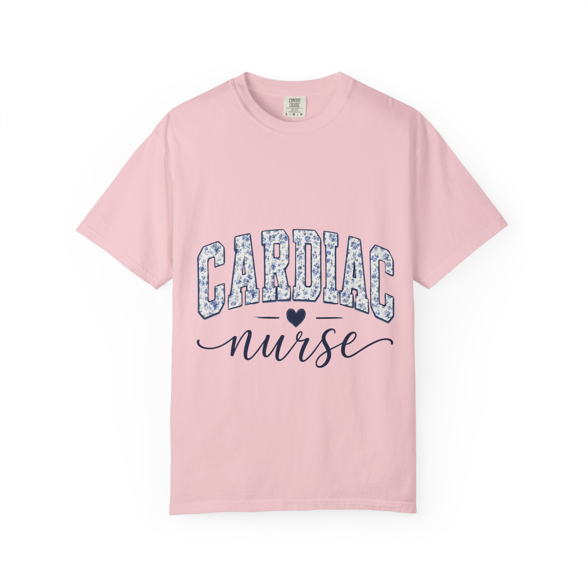 Cardiac Nurse Shirt - Bold Floral Block Letter Comfort Colors Medical Graphic Tee - Image 14