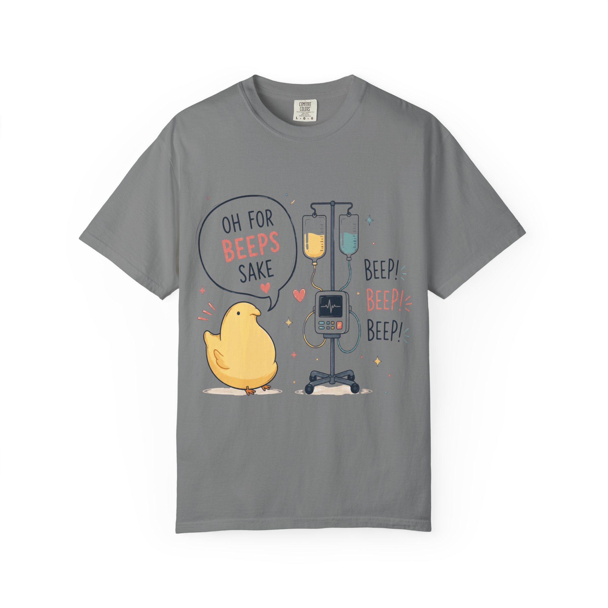 Oh for Beeps Sake: Cute Cartoon Chick with Medical Equipment Pun, Whimsical Healthcare Humor Illustration - Image 5