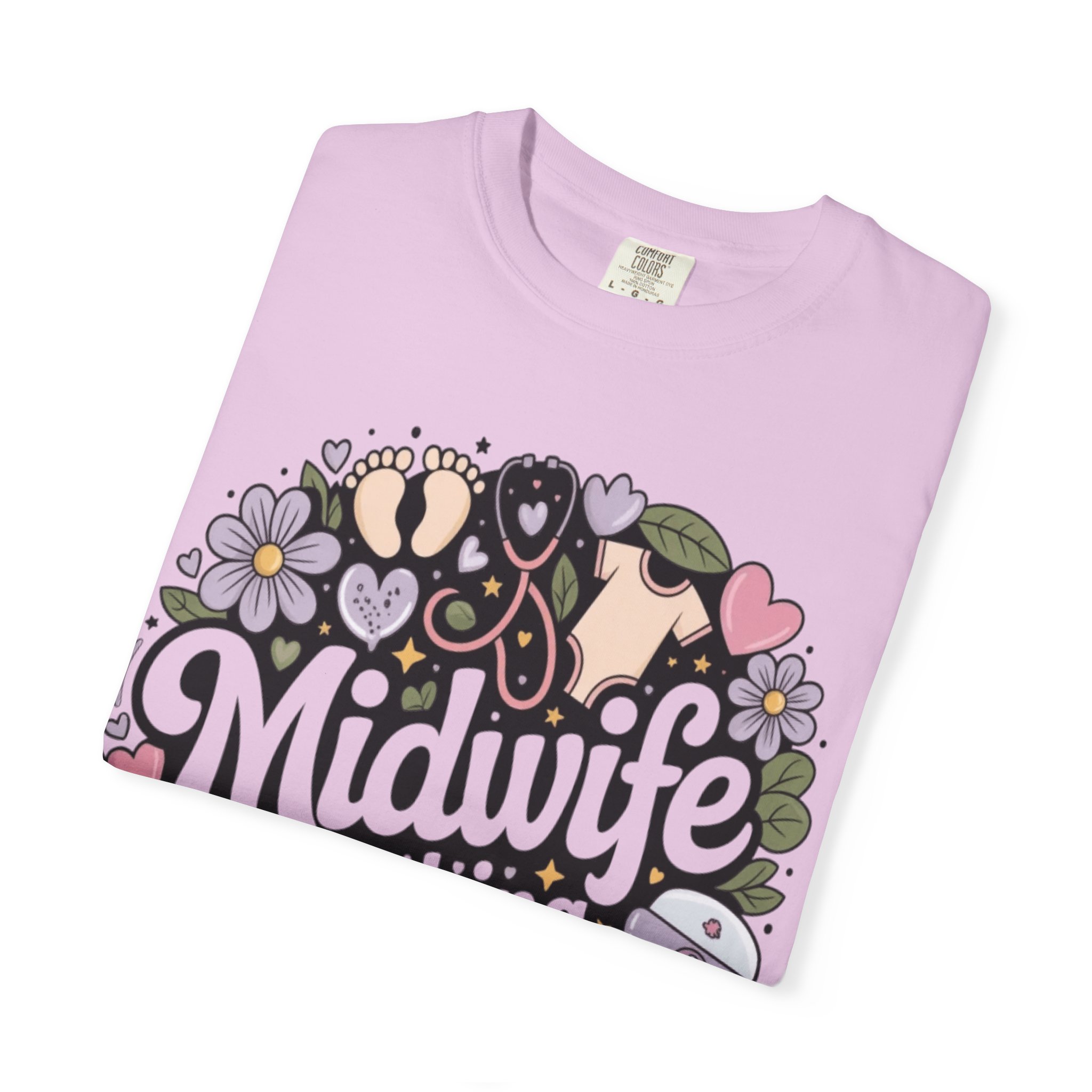 Midwife Catching Dreams T-Shirt — Floral Nurse Midwifery Tee - Image 23