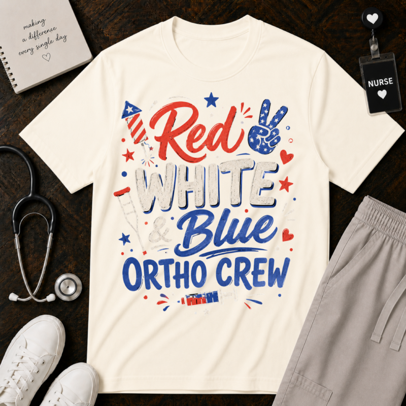 Red White & Blue Ortho Crew T-Shirt