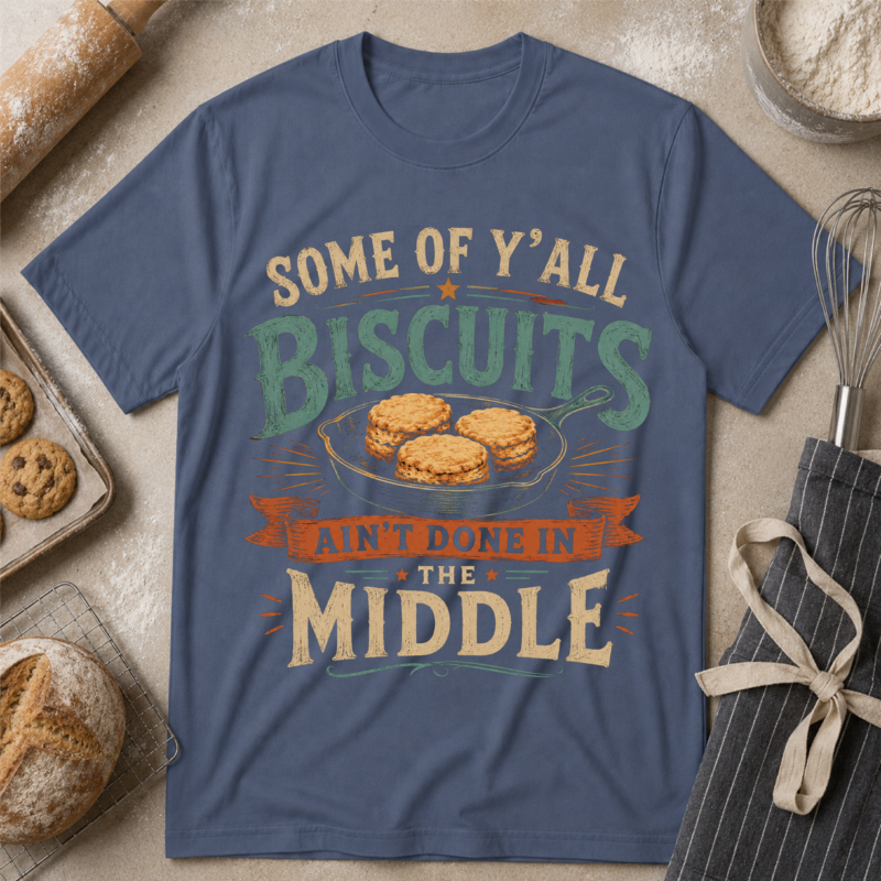 Some Of Y'all Biscuits Ain't Done In The Middle Shirt – Funny Southern Saying T-Shirt for Bakers, Cooks & Country Living Fans