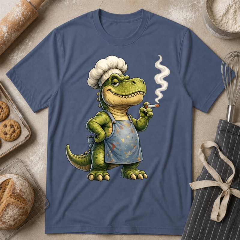 Dinosaur Smoking Chef T-Shirt