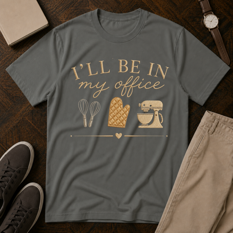 I'll Be In My Office embroidered-style baking tools Kitchen Art T-shirt