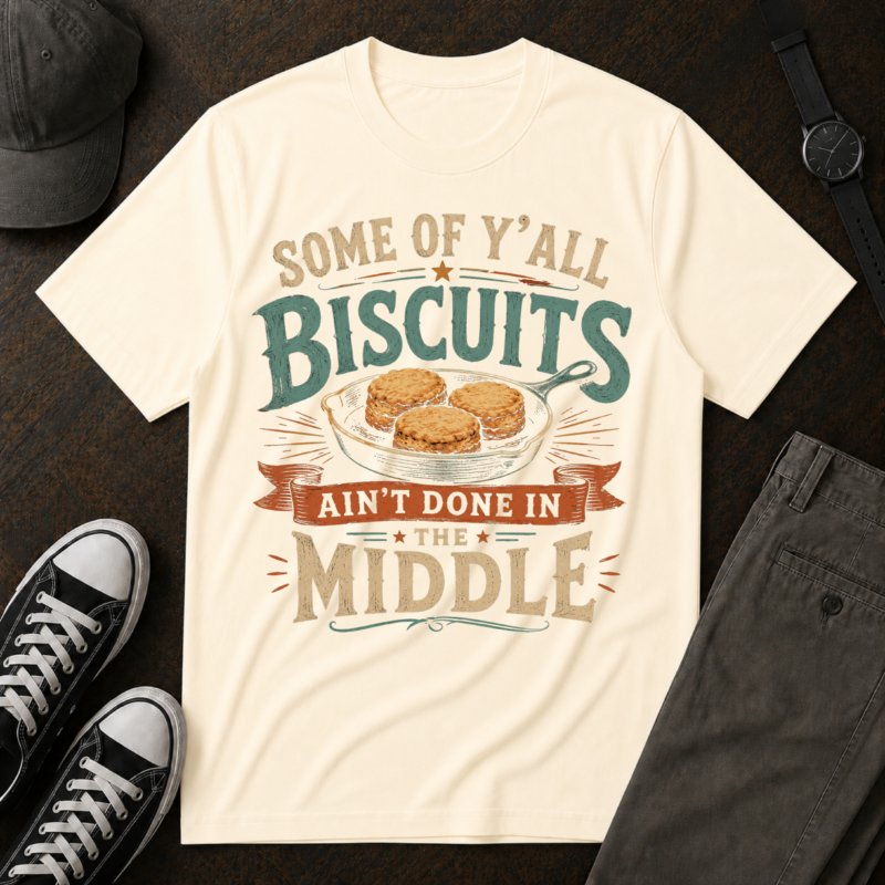 Some Of Y'all Biscuits Ain't Done In The Middle Shirt, Funny Southern Saying Tee, Southern Cooking Gift, Country Humor Shirt