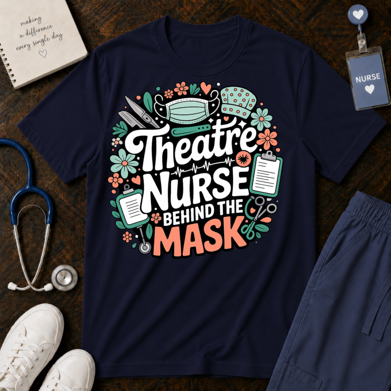 Theatre Nurse Behind the Mask T-Shirt – Funny Nurse Appreciation Tee