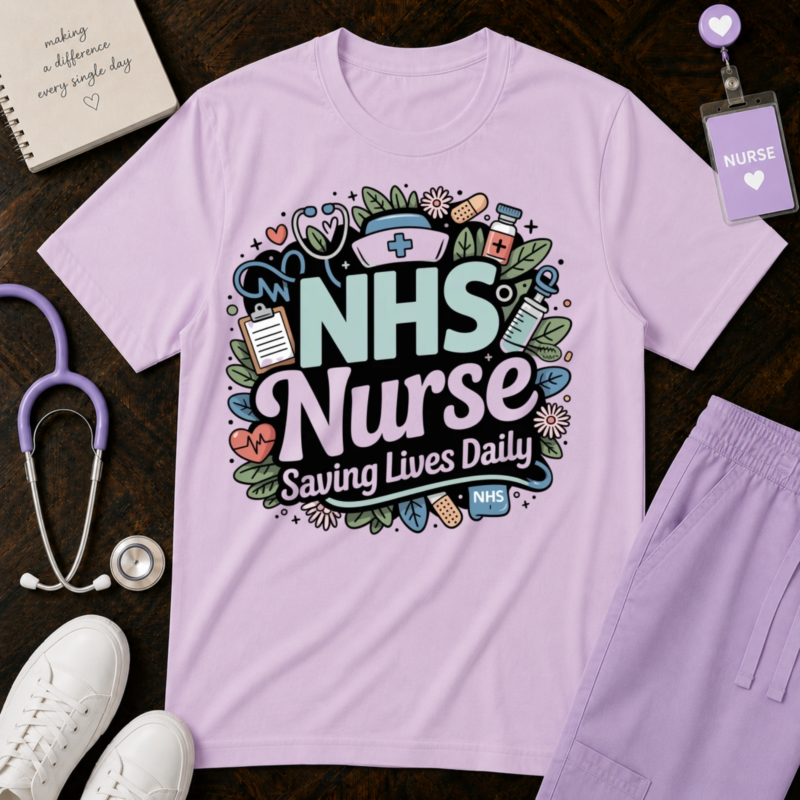 NHS Nurse "Saving Lives Daily" T-Shirt