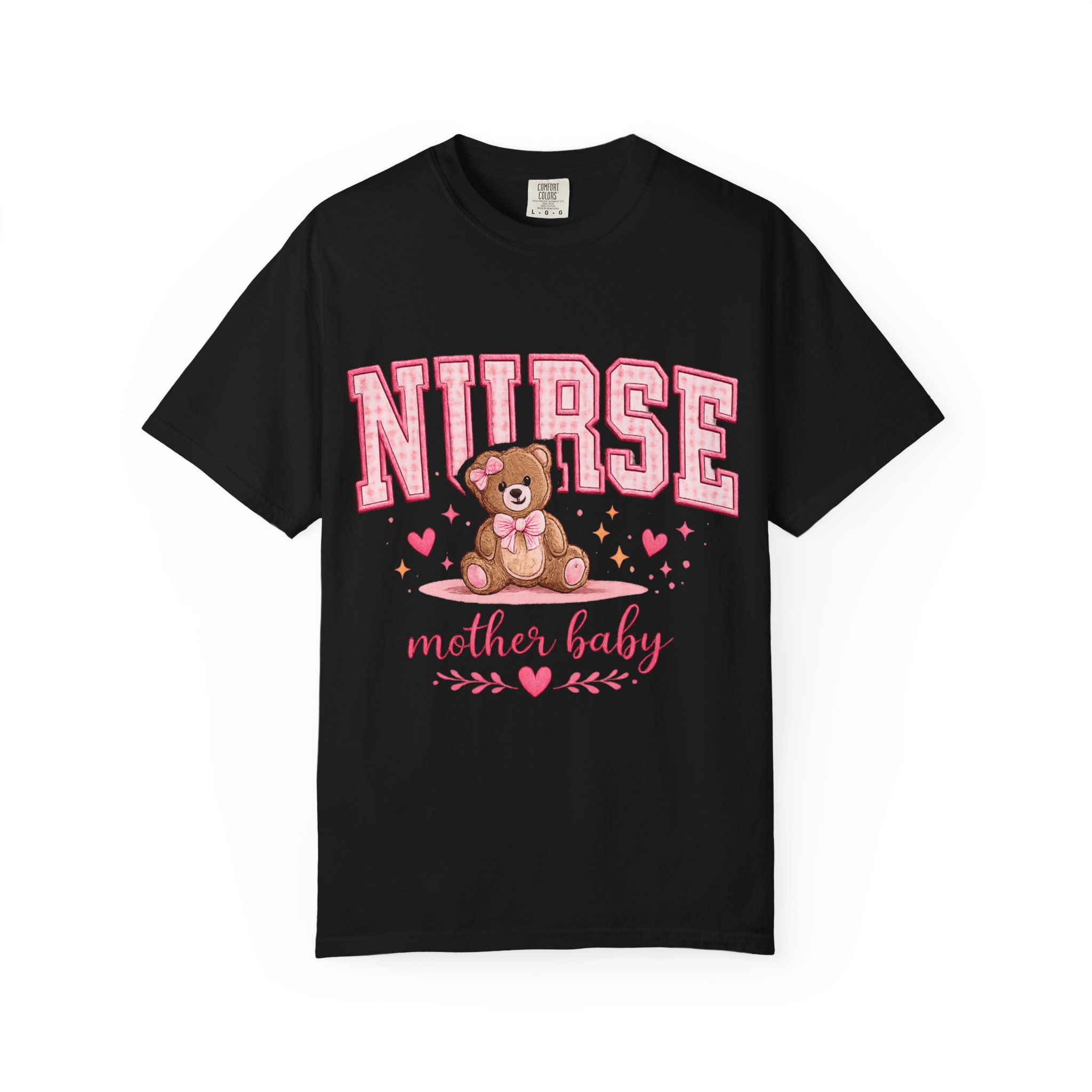 Mother Baby Nurse Shirt - Cute Teddy Bear Postpartum Comfort Colors Graphic Tee - Image 15