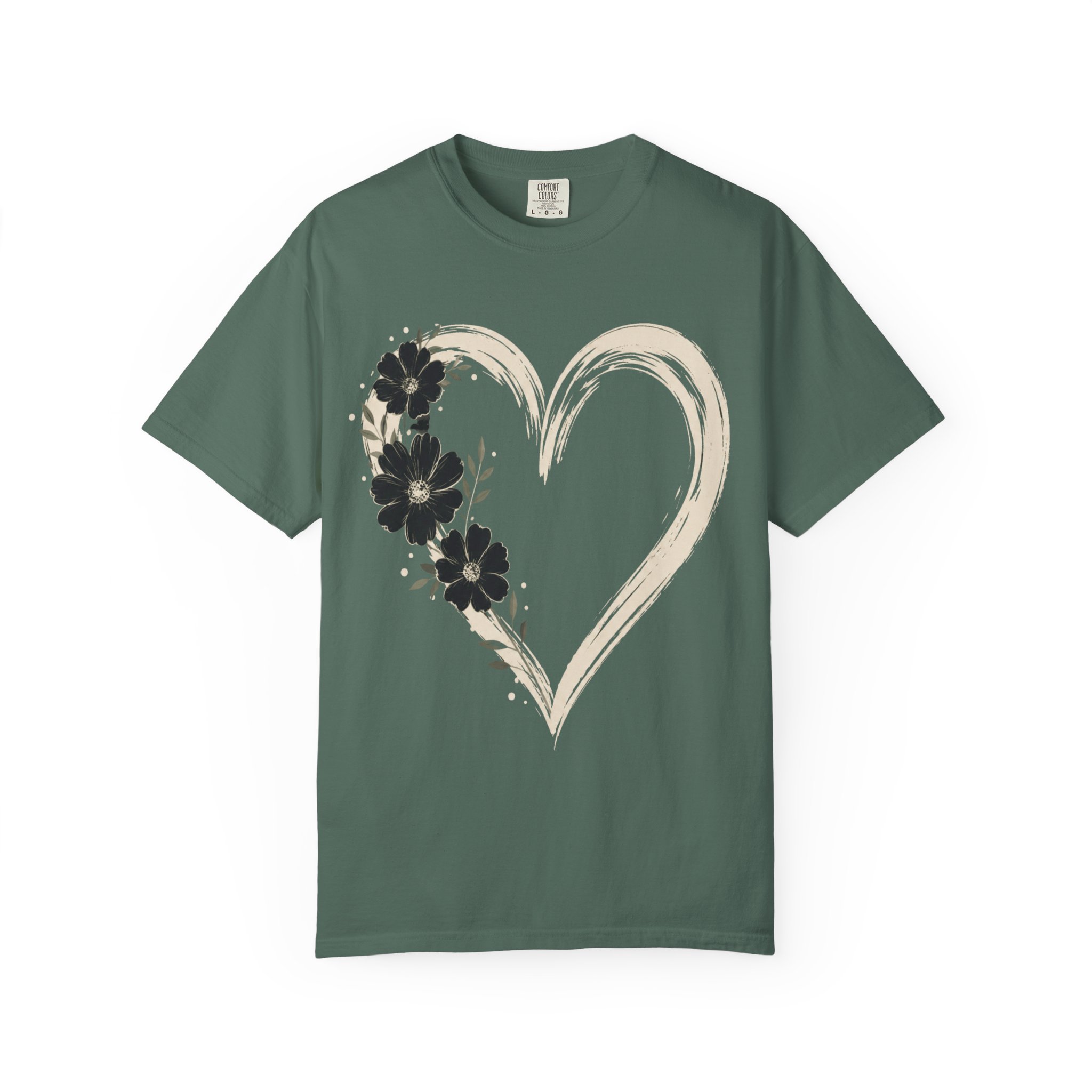 Botanical Heart Floral T-Shirt — Hand-Drawn Flower Heart Design - Image 16