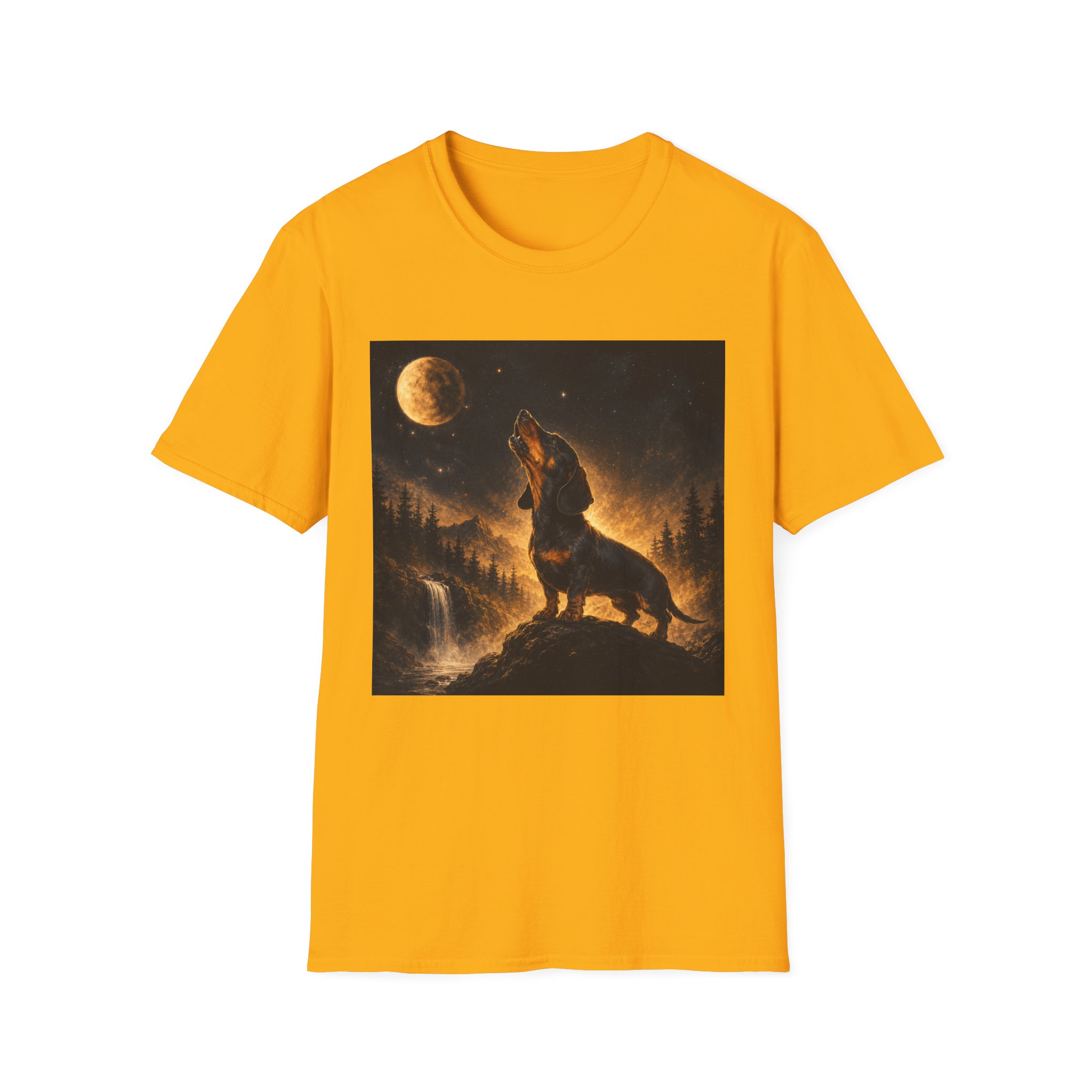 Dachshund Howling At The Moon Shirt, Dachshund Moonlight Tee, Wiener Dog Shirt, Doxie Lover Gift, Dachshund Art Shirt, Long Haired Dachshund Tee, Dog Lover Gift, Fantasy Dog Shirt, Moonlit Dachshund,... - Image 9