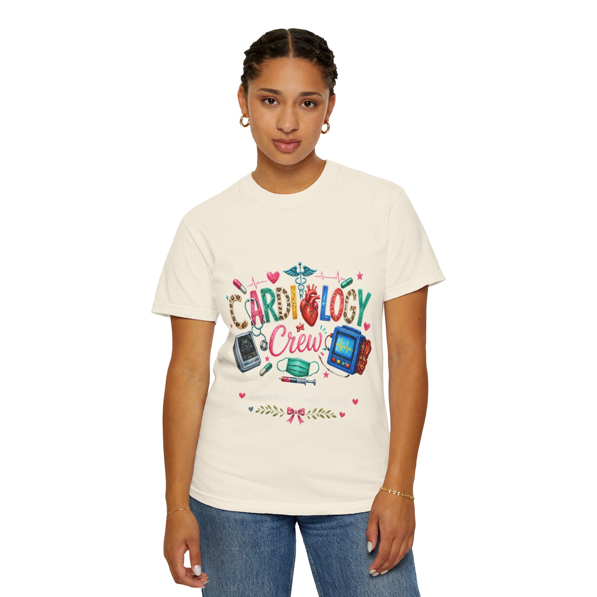 Cardiology Crew Medical Professional Illustration T-shirt | Doctor Nurse Heartbeat Tee - Image 6
