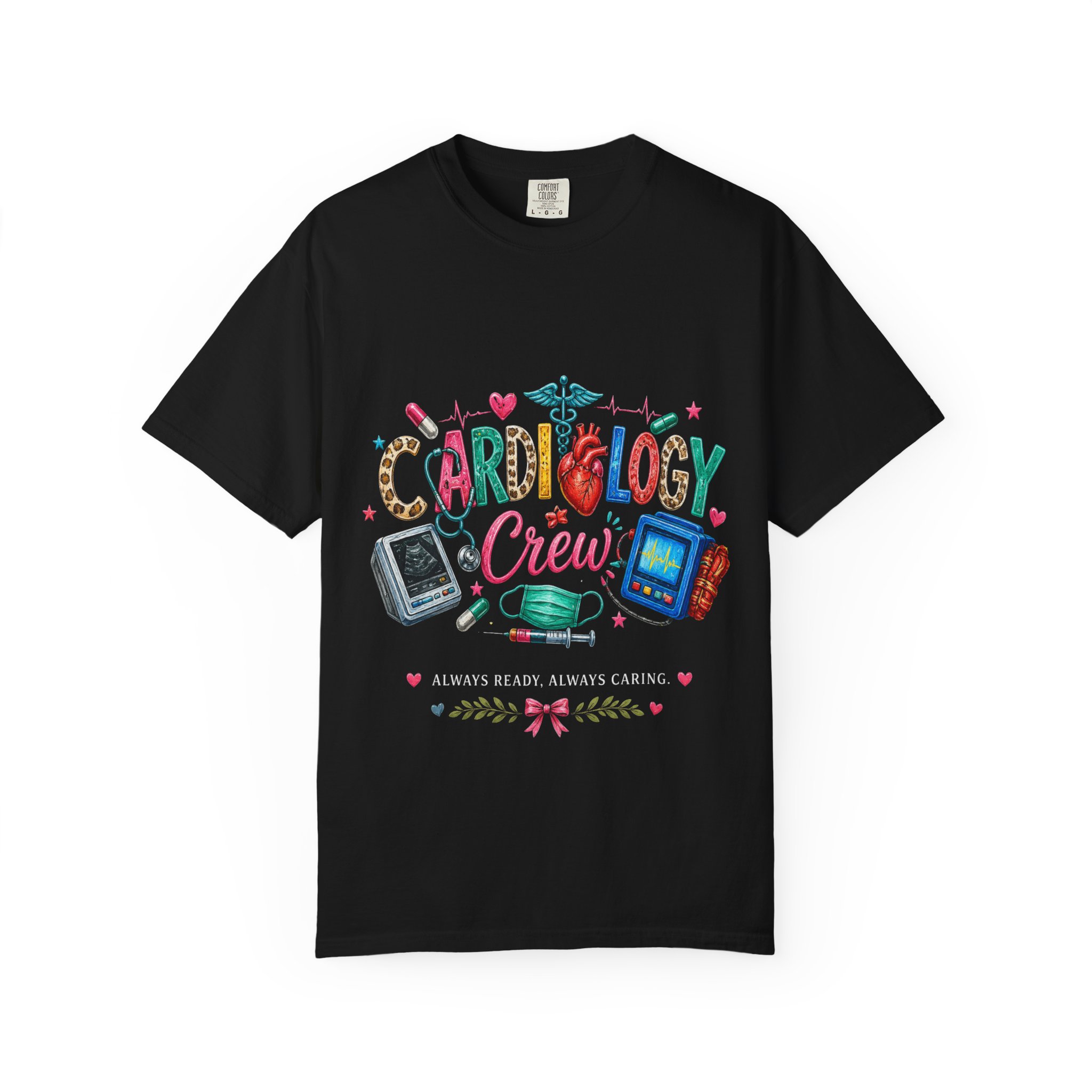 Cardiology Crew Medical Professional Illustration T-shirt | Doctor Nurse Heartbeat Tee - Image 12