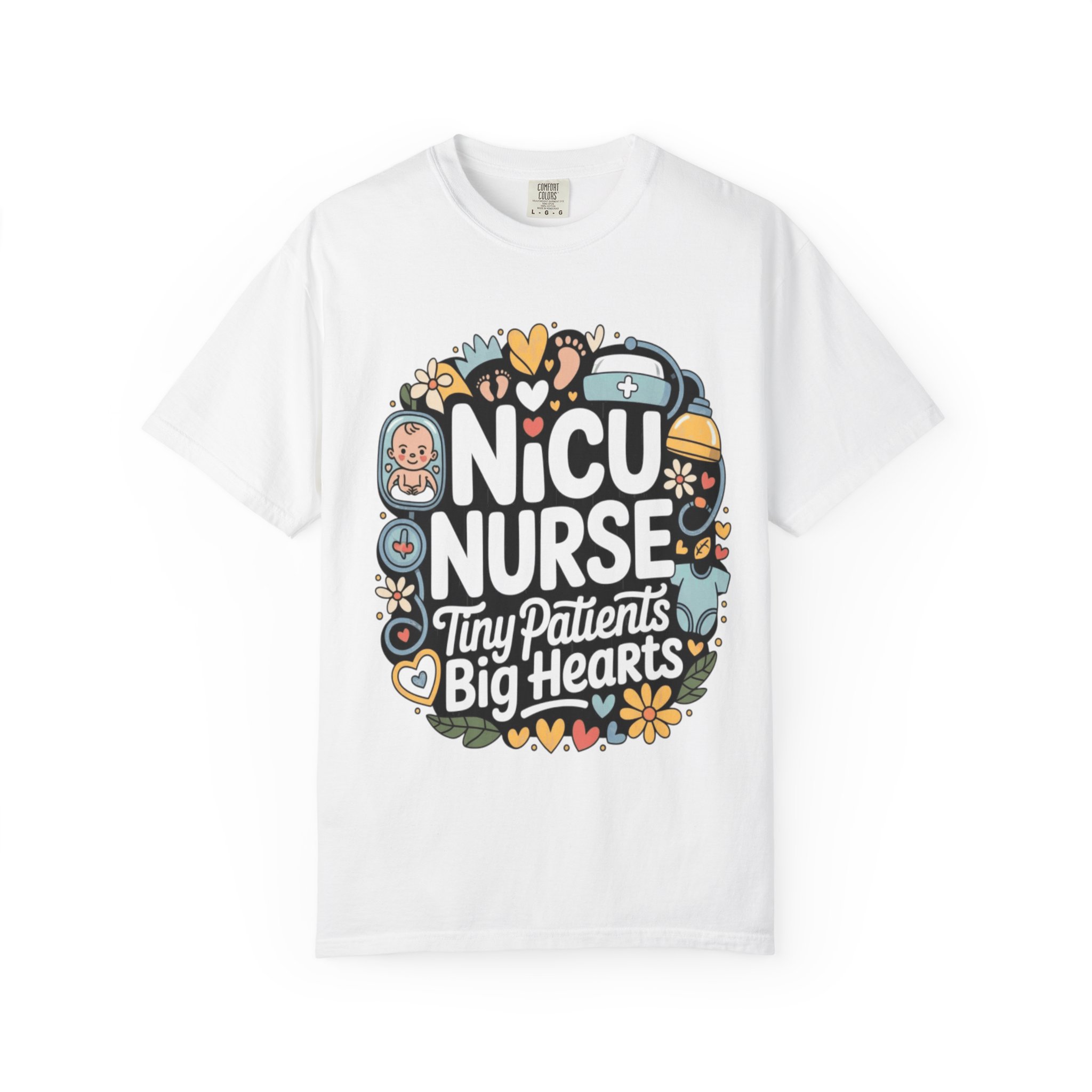 NICU Nurse T-Shirt — "Tiny Patients, Big Hearts" Cute Neonatal Nurse Tee - Image 2