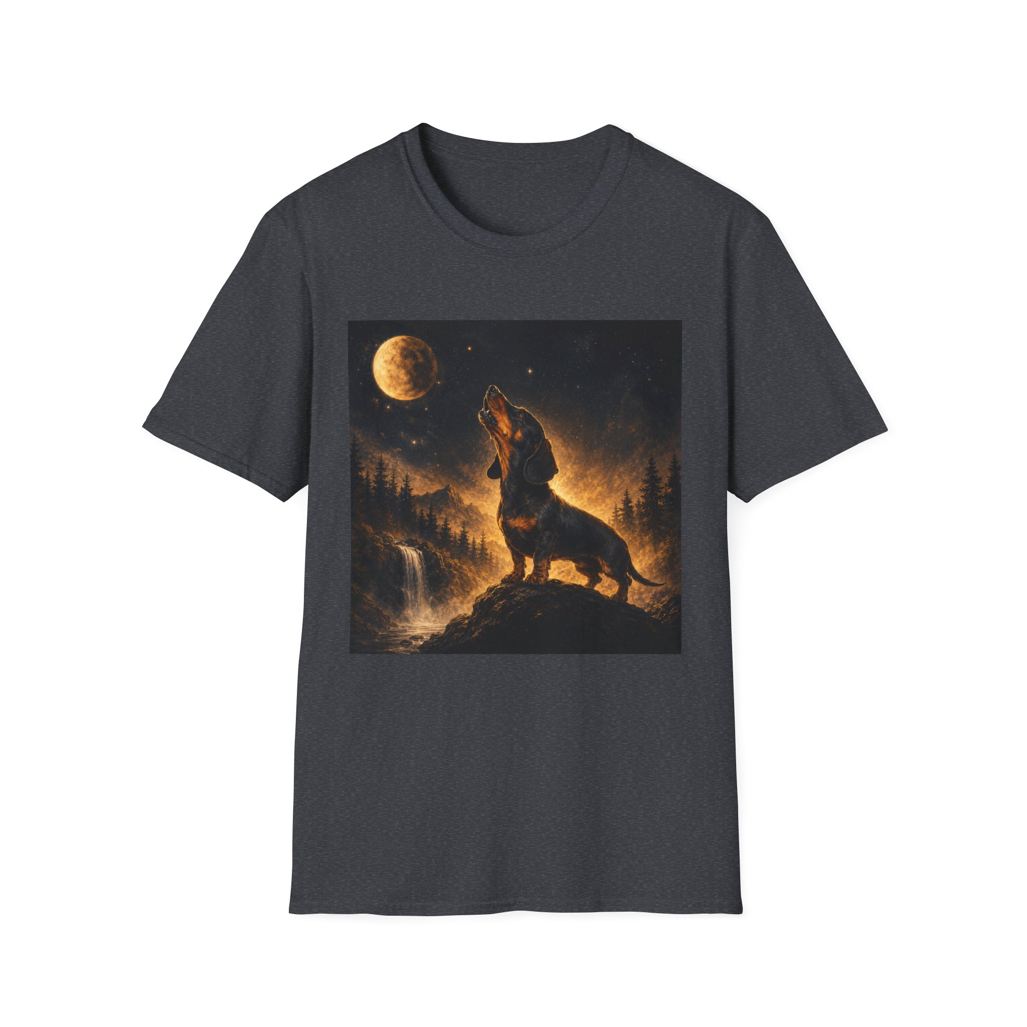 Dachshund Howling At The Moon Shirt, Dachshund Moonlight Tee, Wiener Dog Shirt, Doxie Lover Gift, Dachshund Art Shirt, Long Haired Dachshund Tee, Dog Lover Gift, Fantasy Dog Shirt, Moonlit Dachshund,... - Image 11